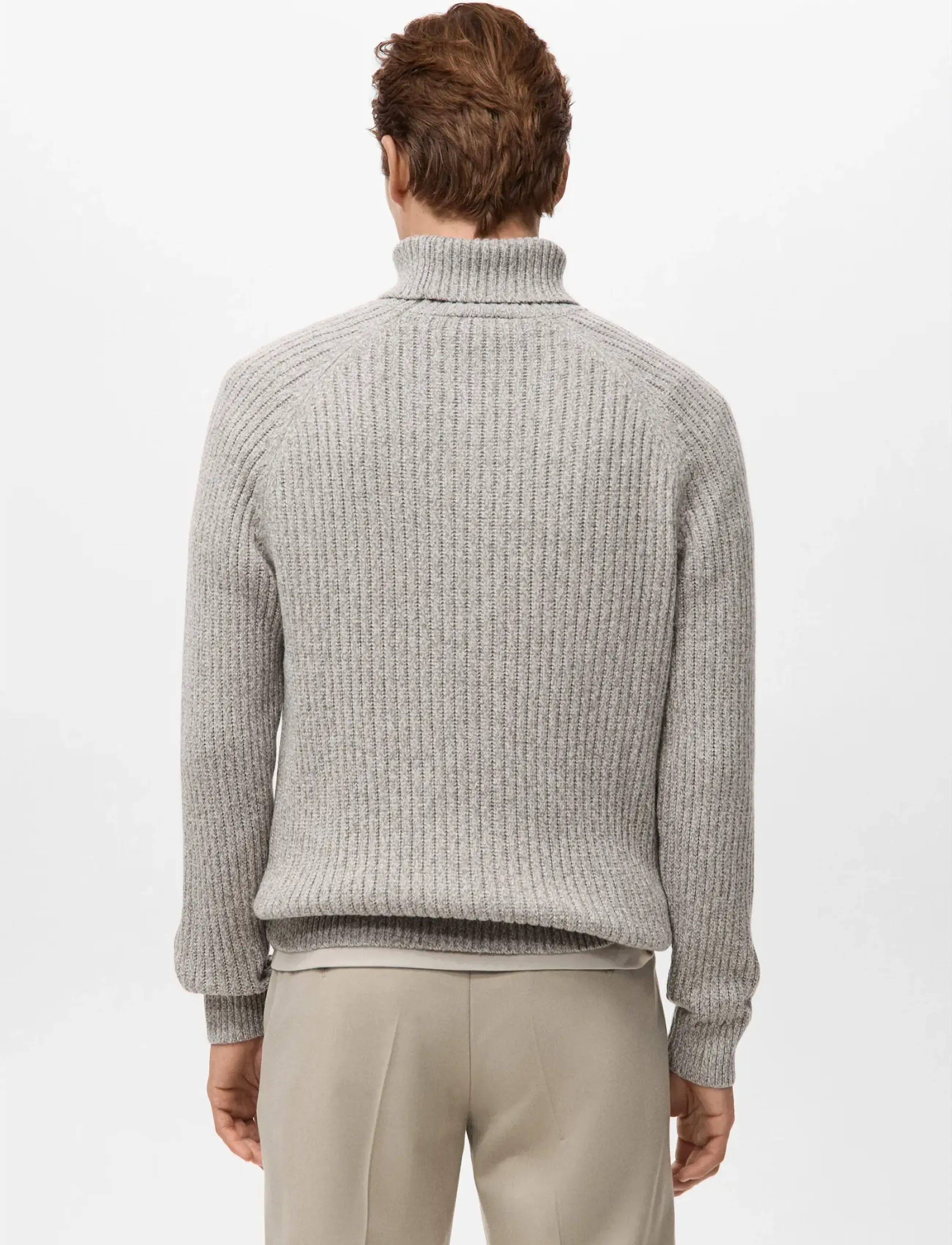 Mango - Wool-blend turtleneck sweater - megztiniai - light beige - 3