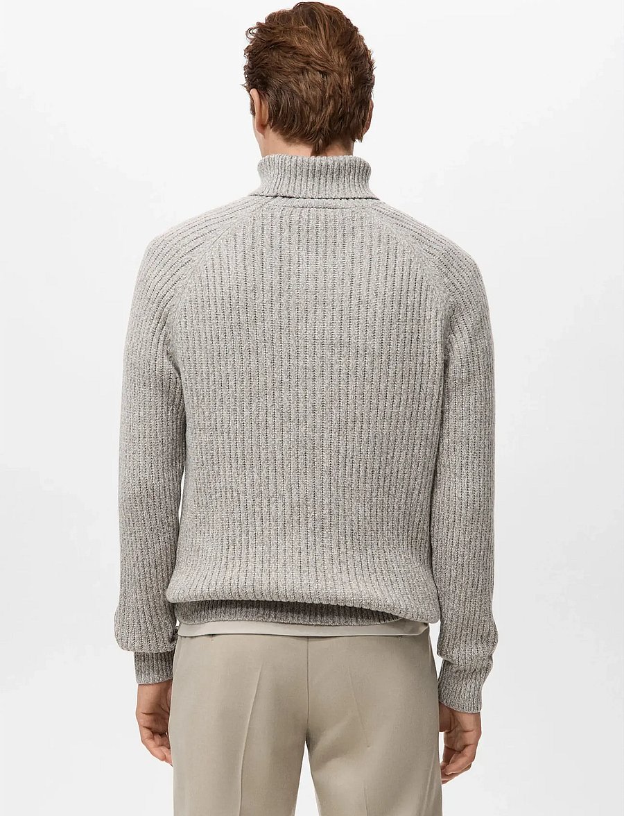 Mango - Wool-blend turtleneck sweater - polokrage - light beige - 3