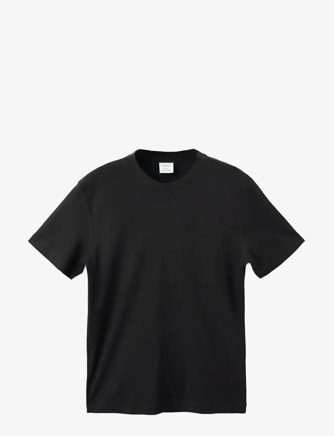 Mango - Medium weight regular fit T-shirt - efterårstøj - black - 1