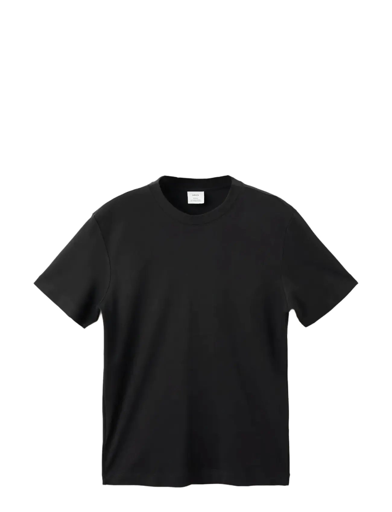 Mango Medium weight regular fit T-shirt - Mango - BLACK / black