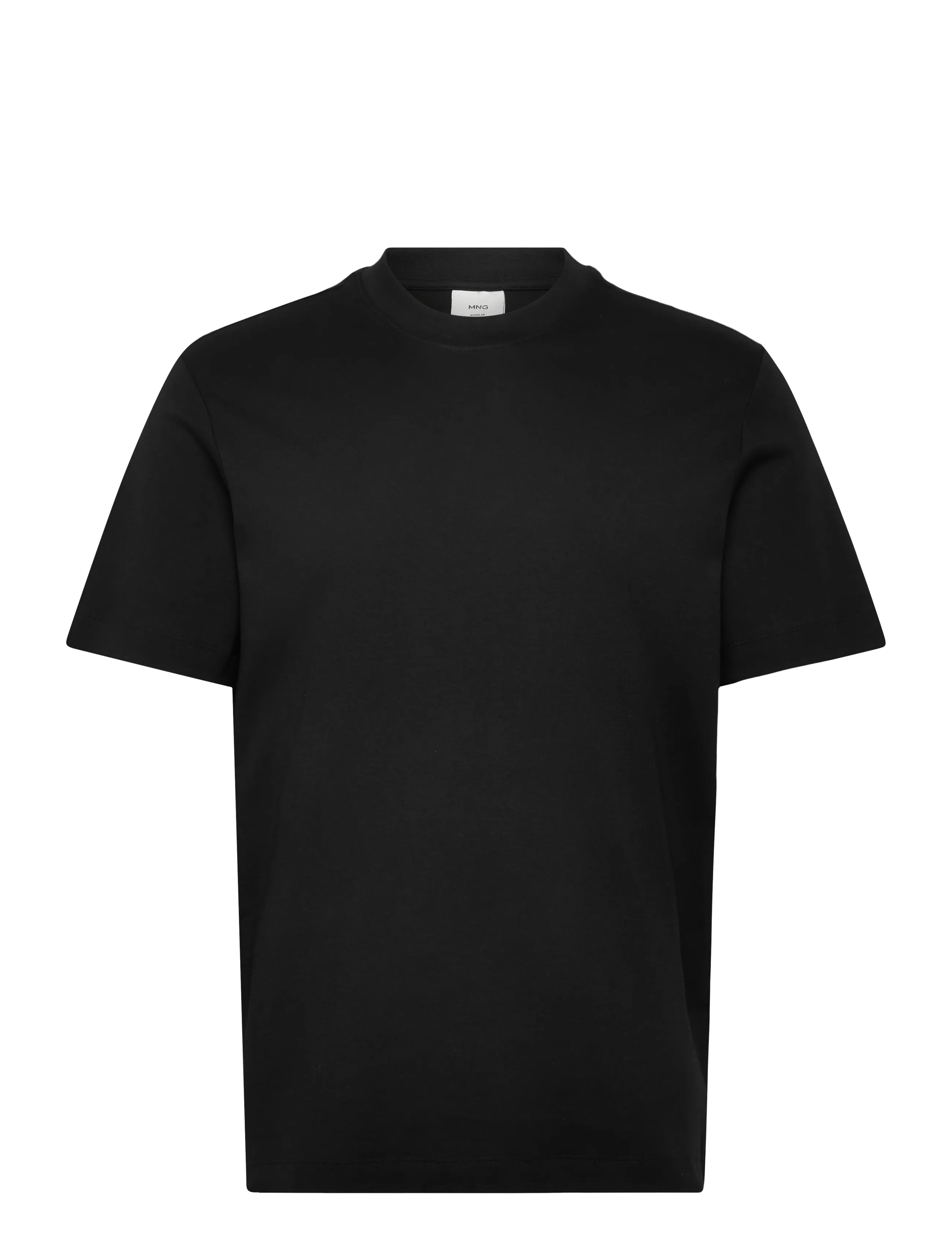 Mango Medium weight regular fit T-shirt - Riided - BLACK / black