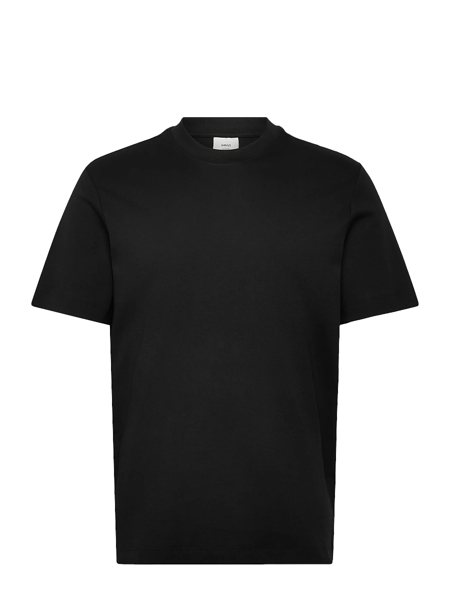 Mango - Medium weight regular fit T-shirt - kortærmede t-shirts - black - 1