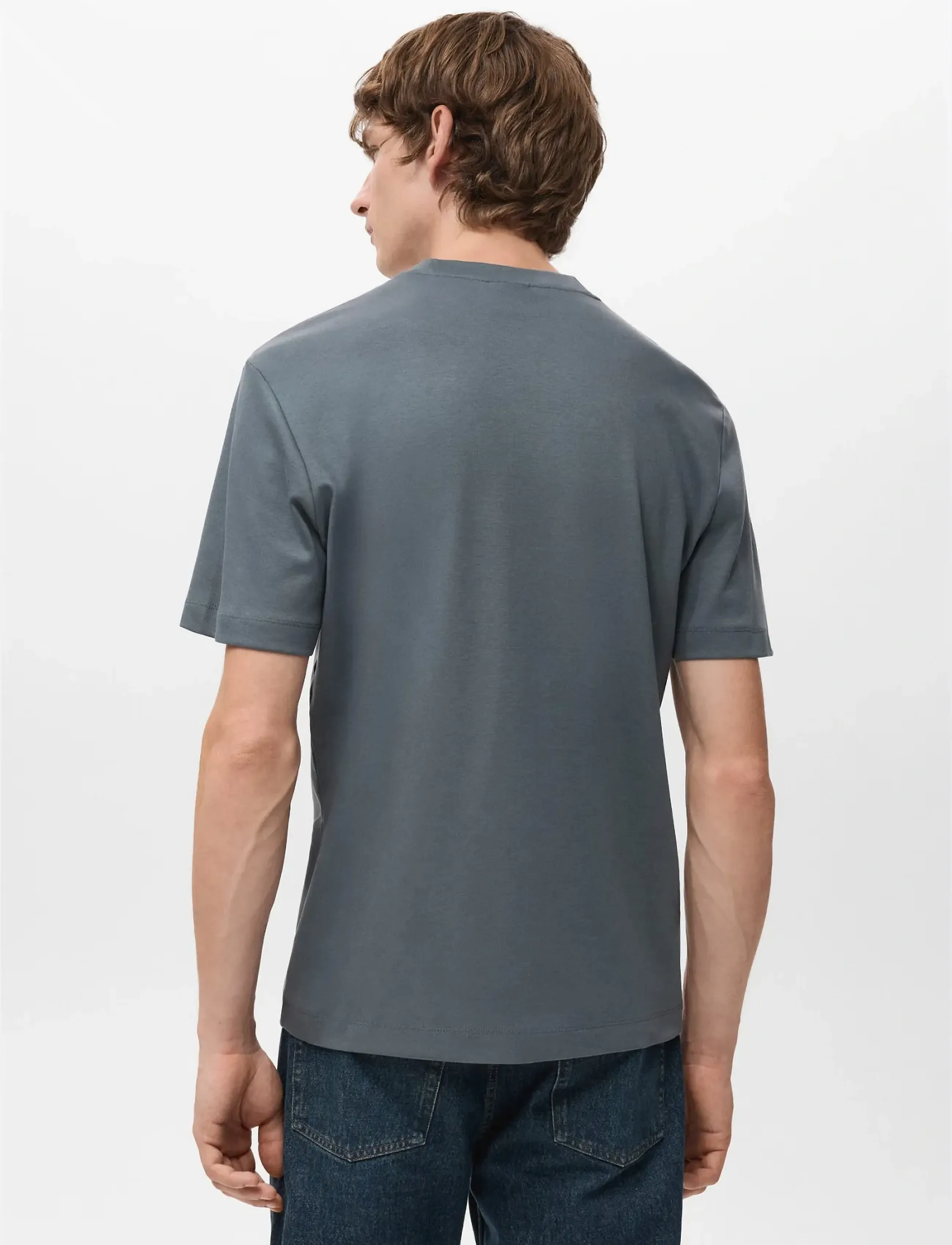 Mango - Medium weight regular fit T-shirt - madalaimad hinnad - dark blue - 3
