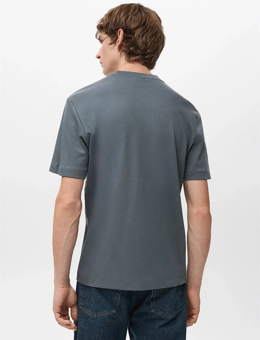Mango - Medium weight regular fit T-shirt - kortærmede t-shirts - dark blue - 3