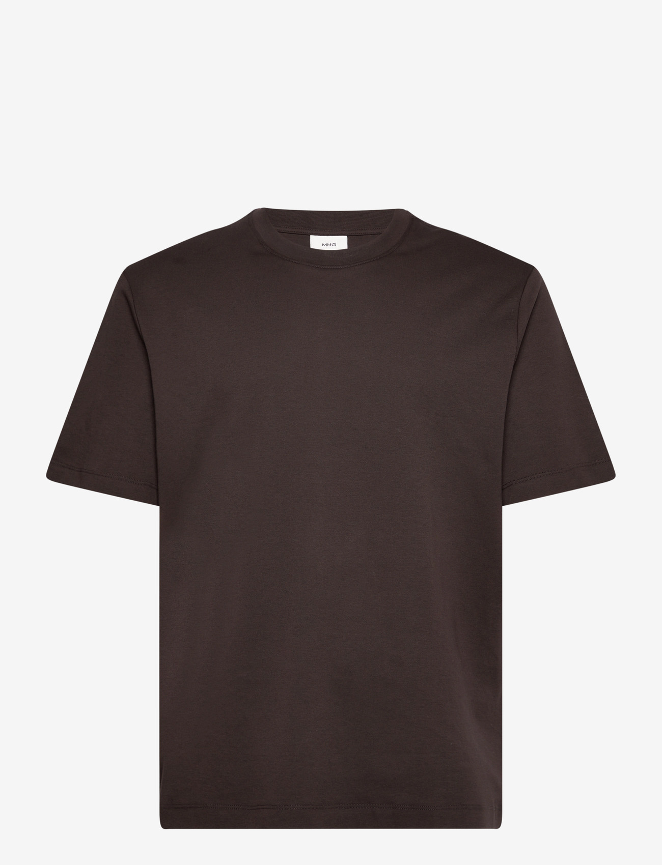 Mango - Medium weight regular fit T-shirt - laveste priser - dark brown - 1
