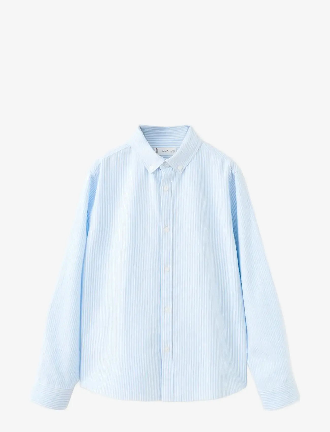 Mango - Striped Oxford shirt - långärmade skjortor - lt-pastel blue - 1