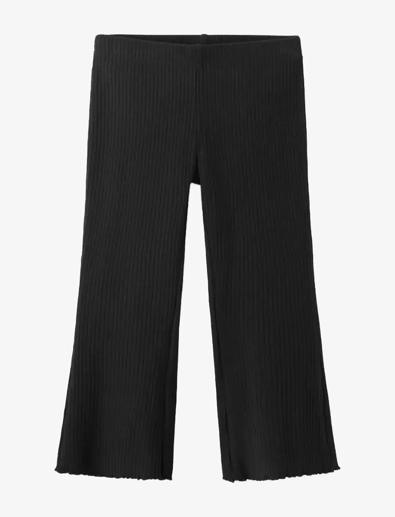 Mango - Ribbed flared leggings - leggings - black - 1