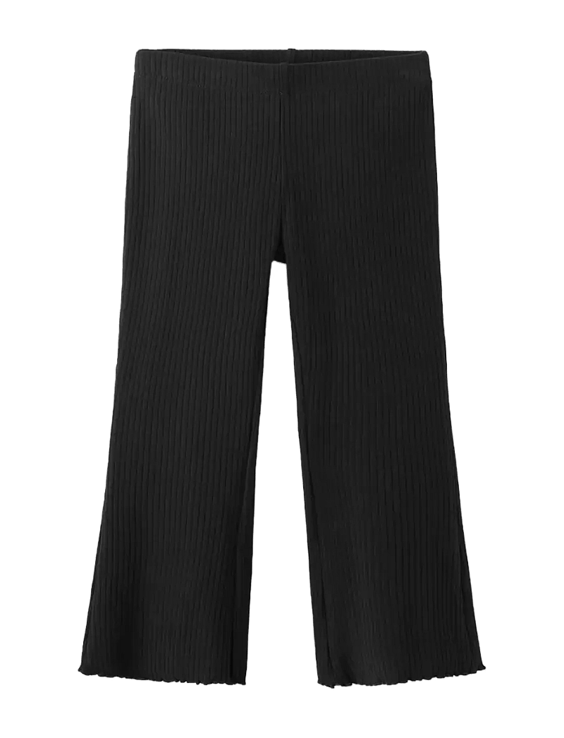 Mango - Ribbed flared leggings - leggings - black - 1
