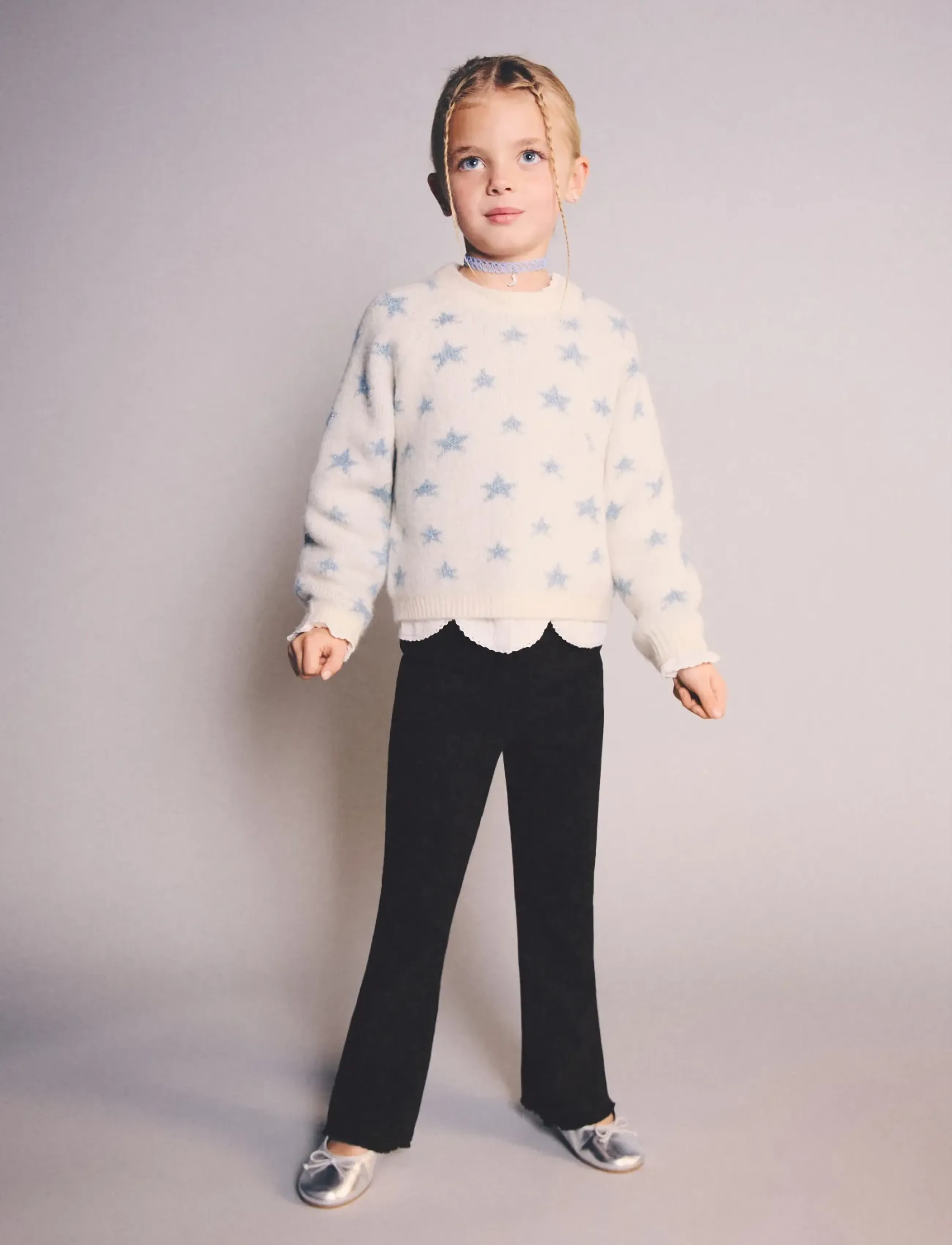 Mango Ribbed Flared Leggings, 18-24M, Black, Underdele > Leggings, Børn