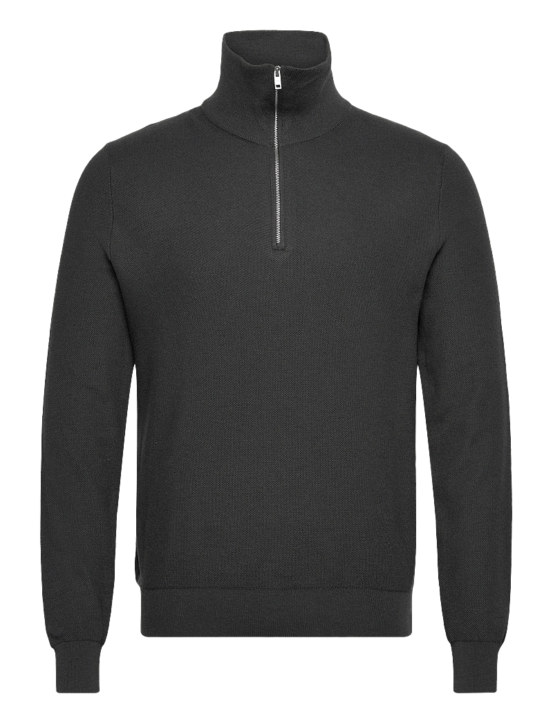 Mango - Microstructure sweater with zipper collar - halfzip strik - dark grey - 1
