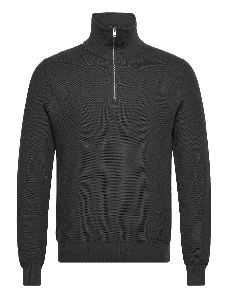 Mango - Microstructure sweater with zipper collar - half zip-tröjor - dark grey - 1