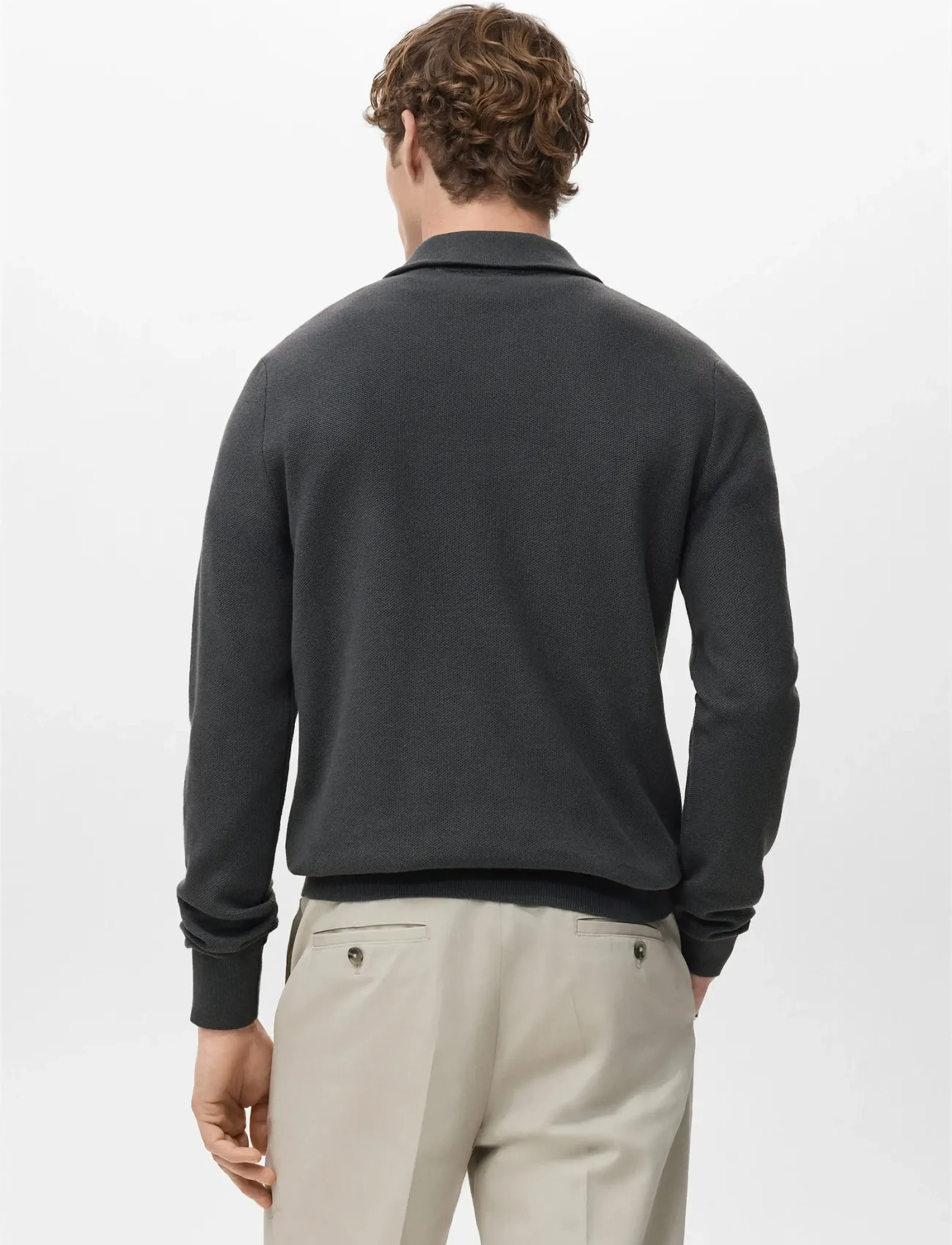 Mango - Microstructure sweater with zipper collar - die niedrigsten preise - dark grey - 3