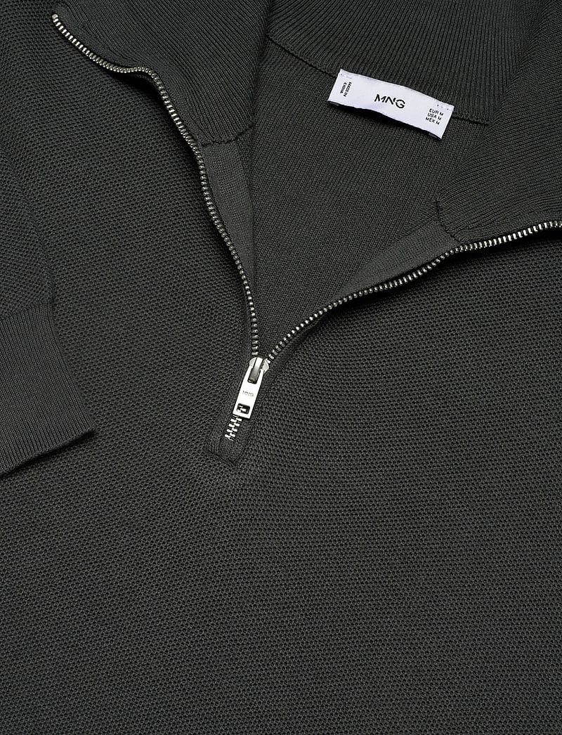 Mango - Microstructure sweater with zipper collar - halfzip strik - dark grey - 4