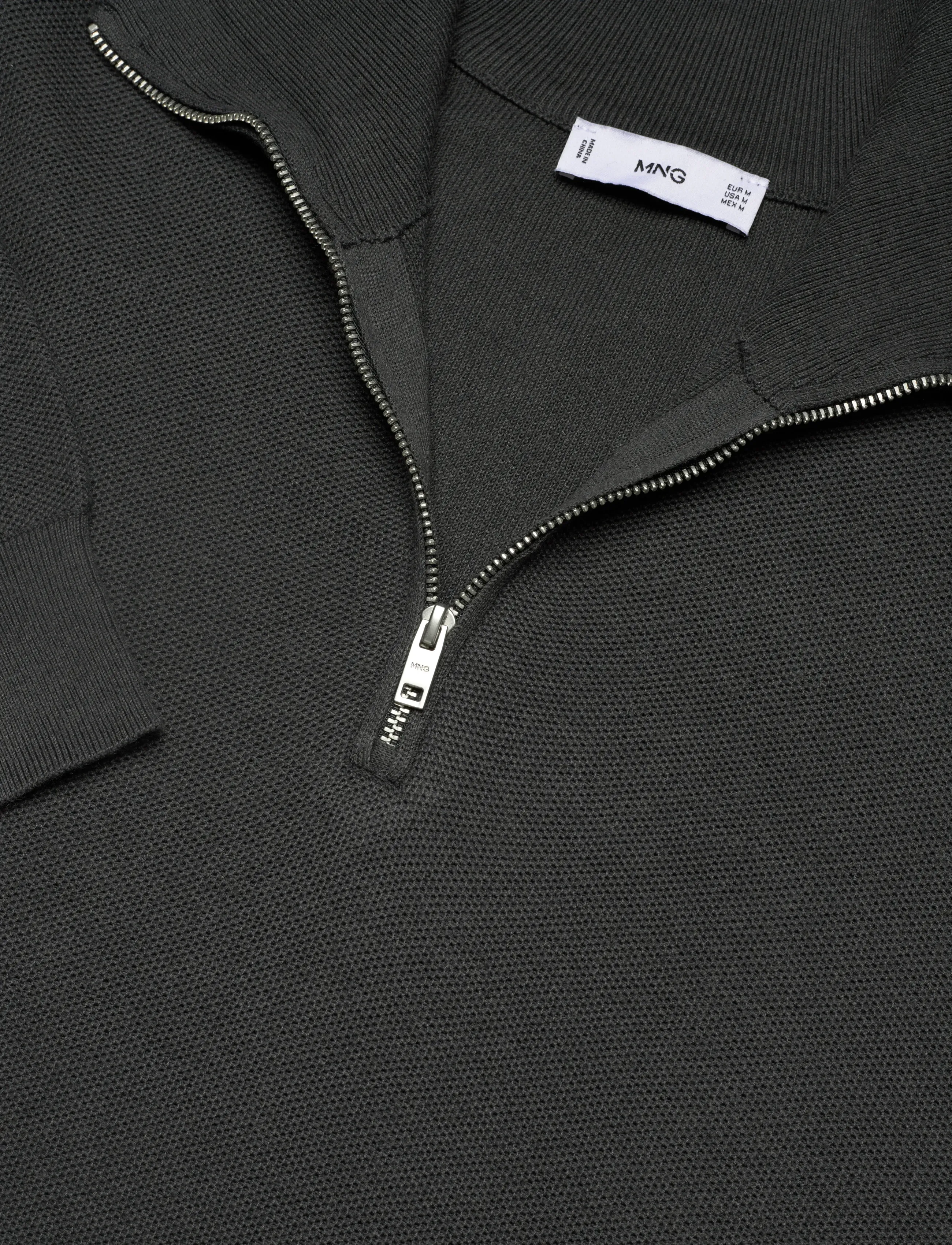 Mango - Microstructure sweater with zipper collar - die niedrigsten preise - dark grey - 4