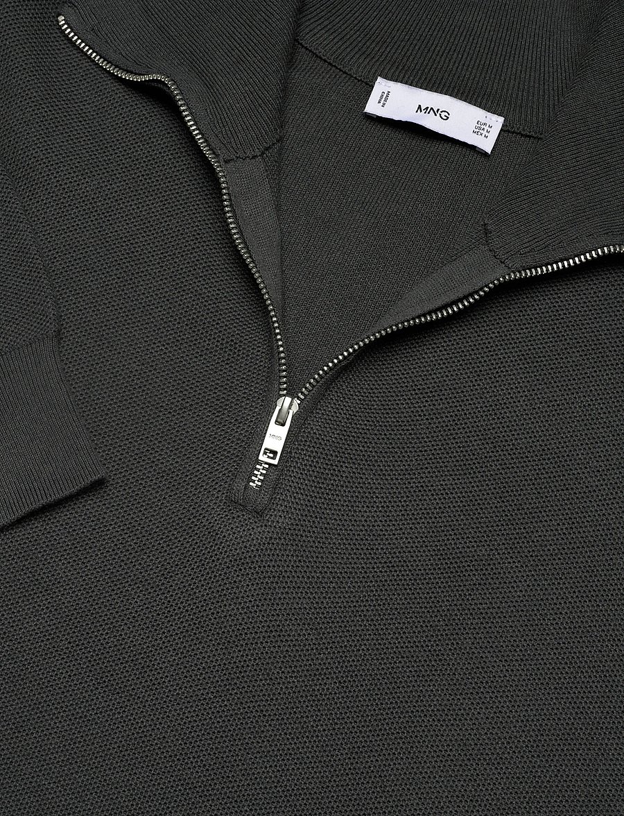 Mango - Microstructure sweater with zipper collar - half zip-tröjor - dark grey - 4