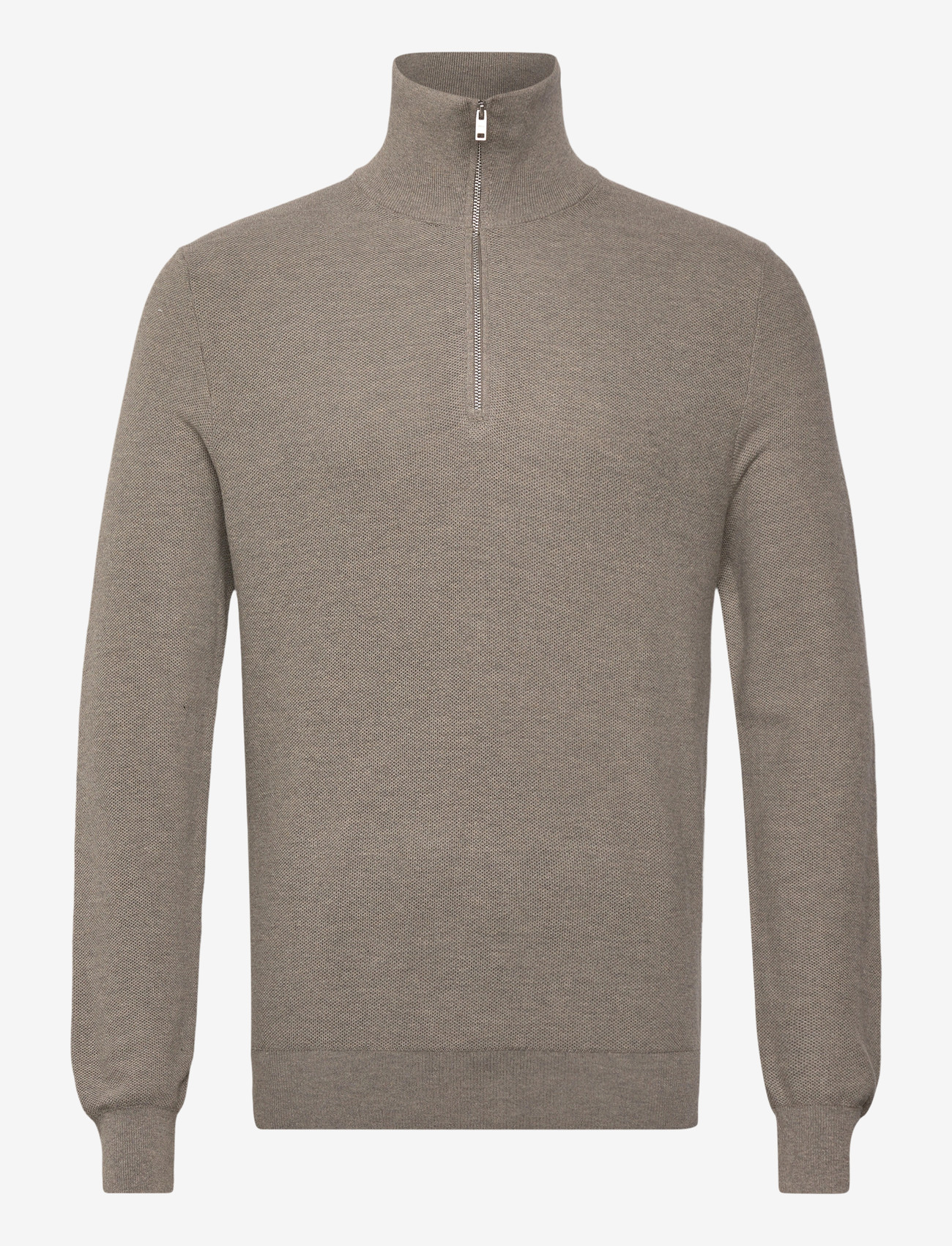 Mango - Microstructure sweater with zipper collar - efterårstøj - medium grey - 1
