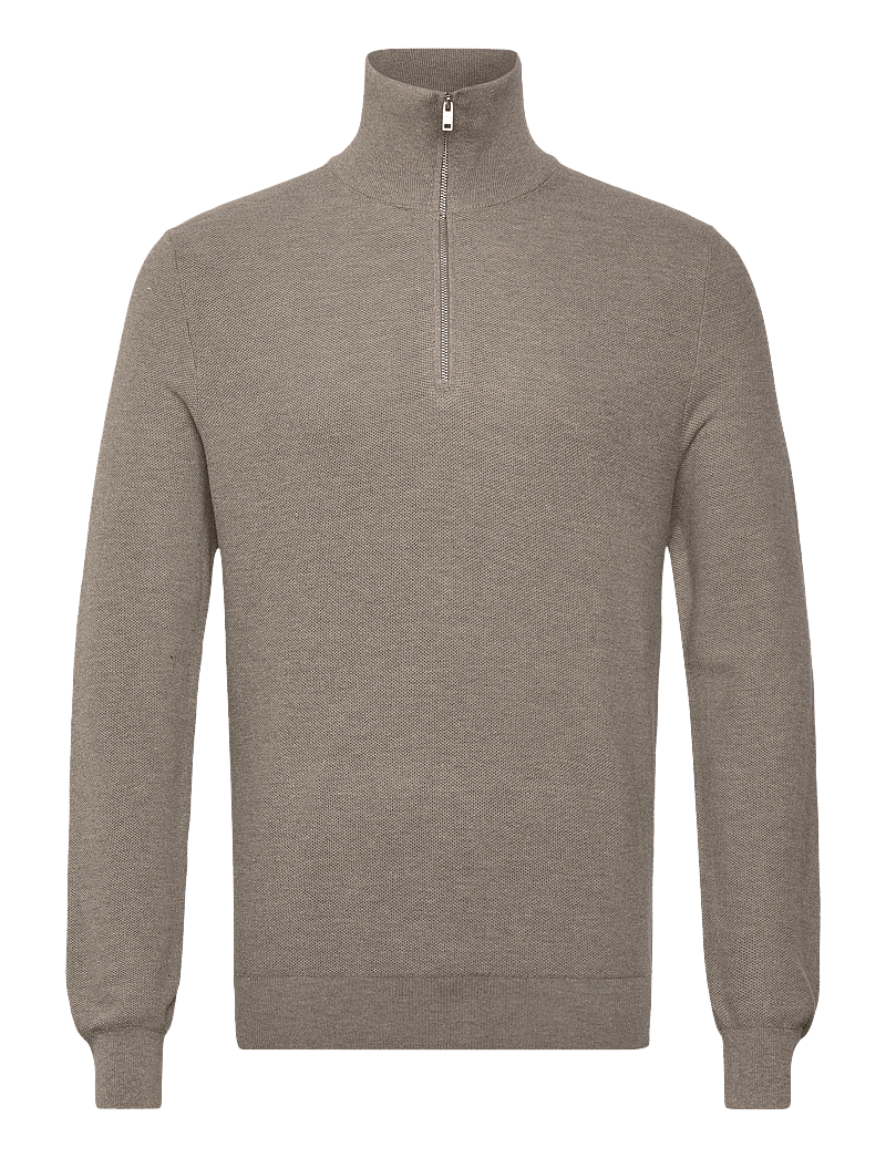 Mango - Microstructure sweater with zipper collar - halfzip strik - medium grey - 1