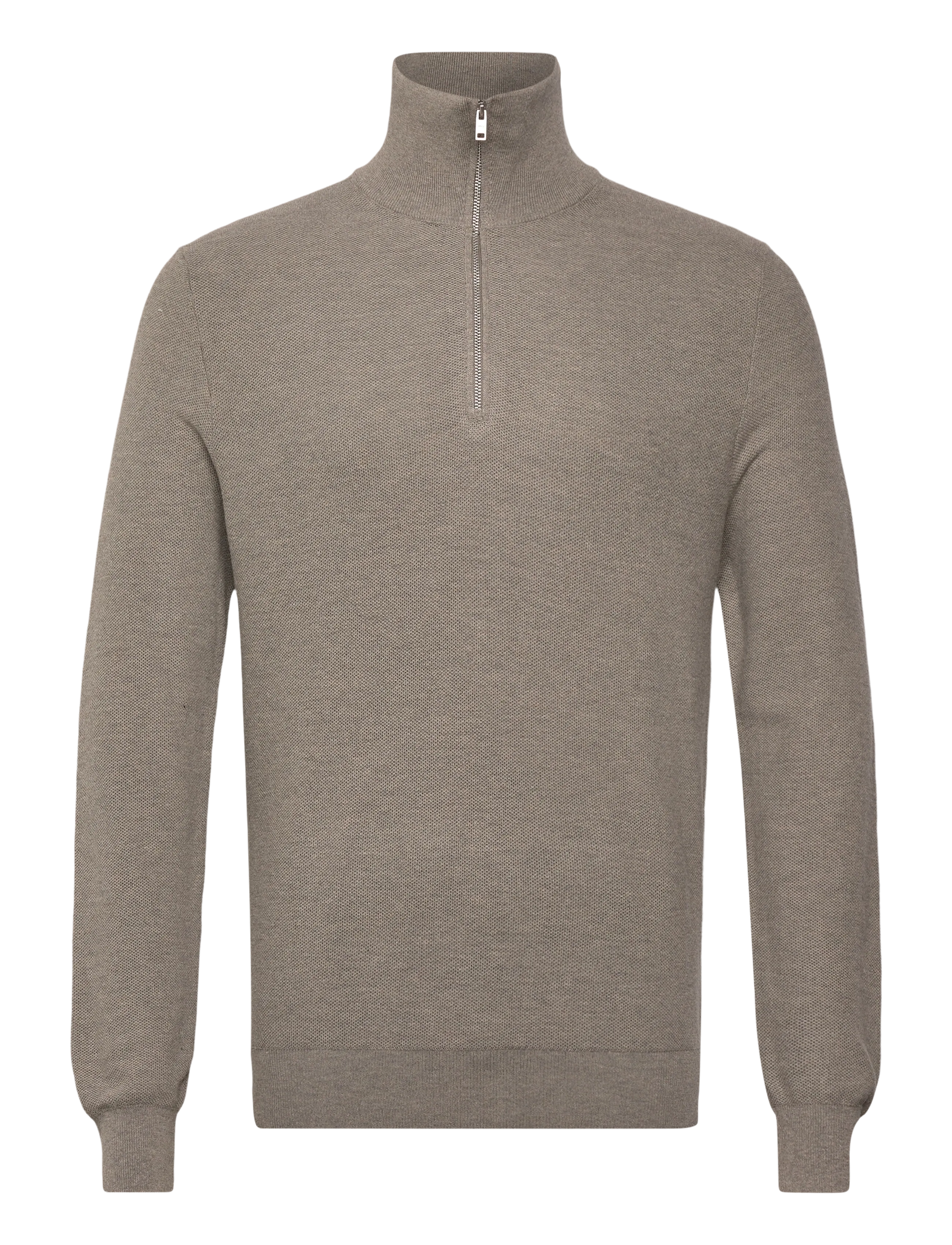 Mango Microstructure sweater with zipper collar - Mango - MEDIUM GREY / grey