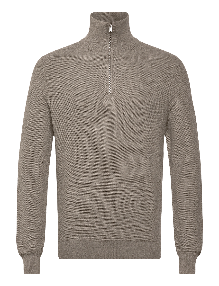 Mango - Microstructure sweater with zipper collar - halfzip strik - medium grey - 1