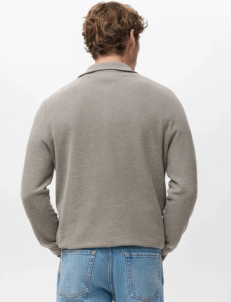 Mango - Microstructure sweater with zipper collar - halfzip strik - medium grey - 3