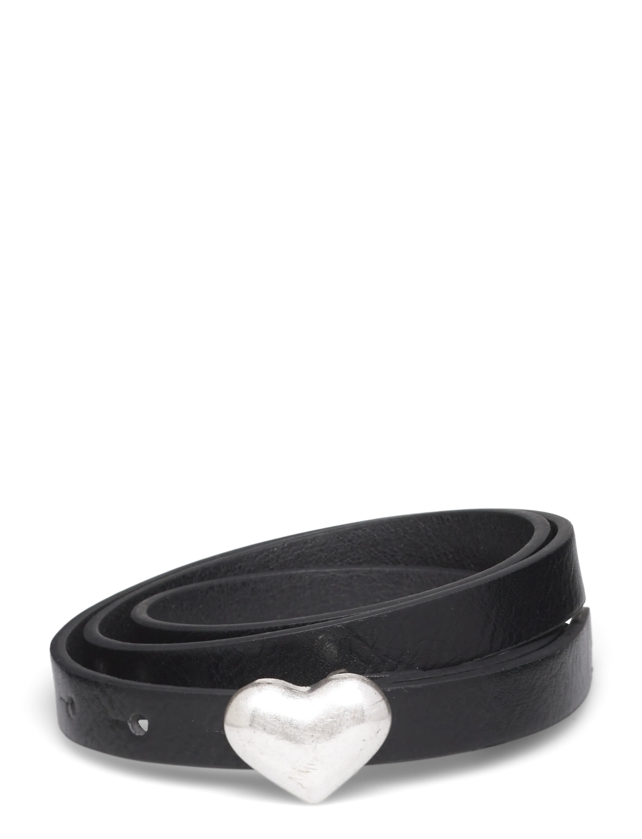 Mango Heart Skinny Belt, M, Black, Tilbehør > Bælter, Børn