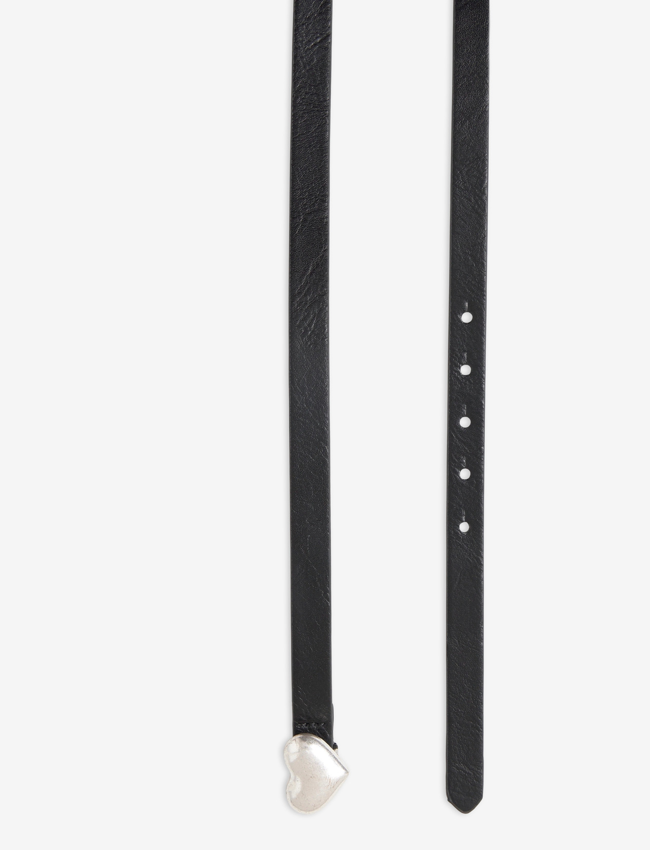 Mango - Heart skinny belt - bælter - black - 1