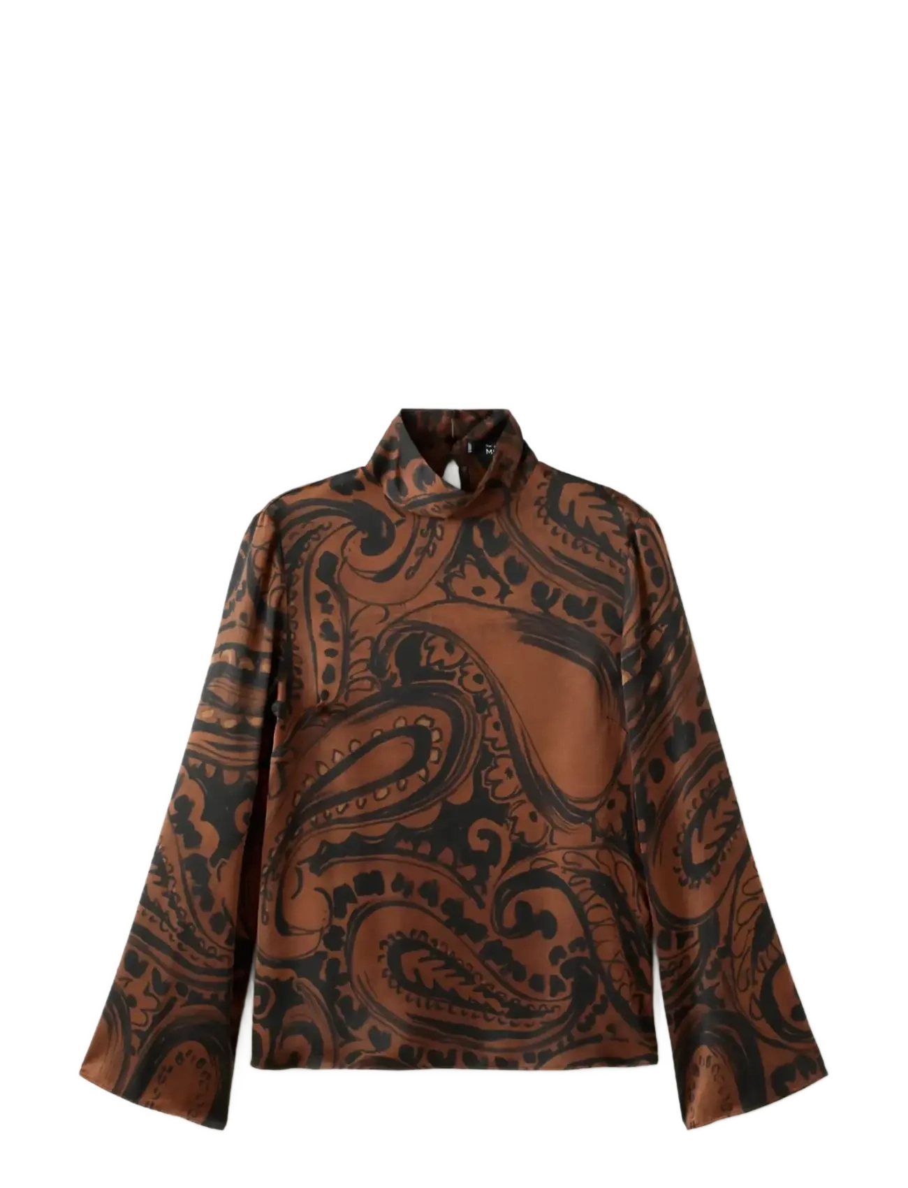 Mango Paisley-print satin blouse - Kläder - MEDIUM ORANGE / brown