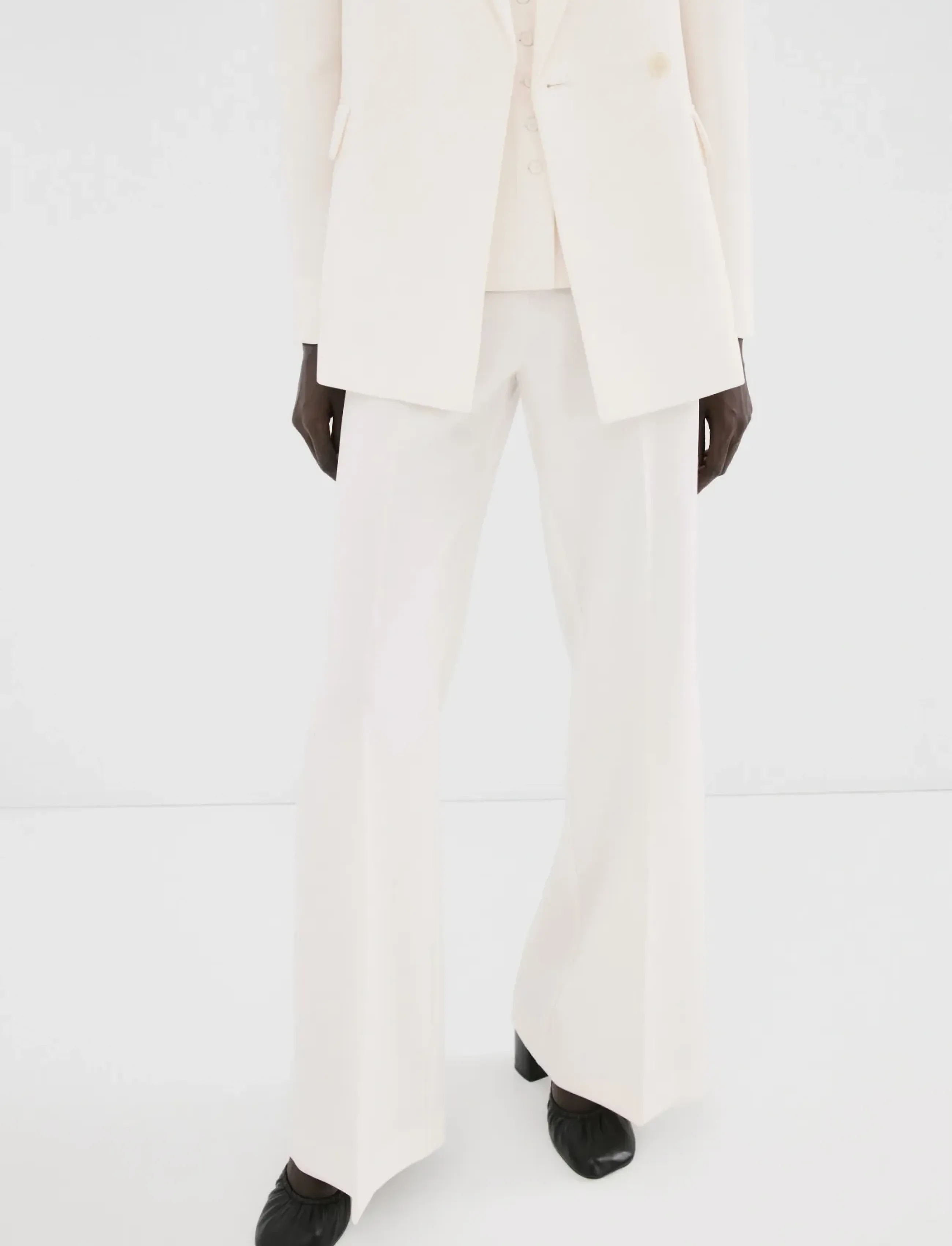 Mango High-Waist Suits Trousers, 40, Cream, Bukser > Jakkesætsbukser, Dame