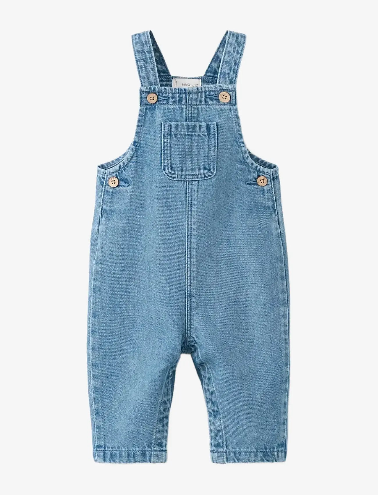 Mango - Denim pockets dungarees - buksedragter - open blue - 0