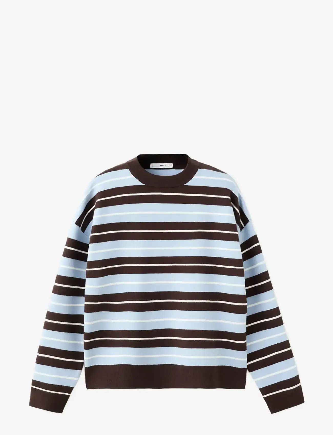 Mango - Oversized striped sweater - pullover - dark brown - 1