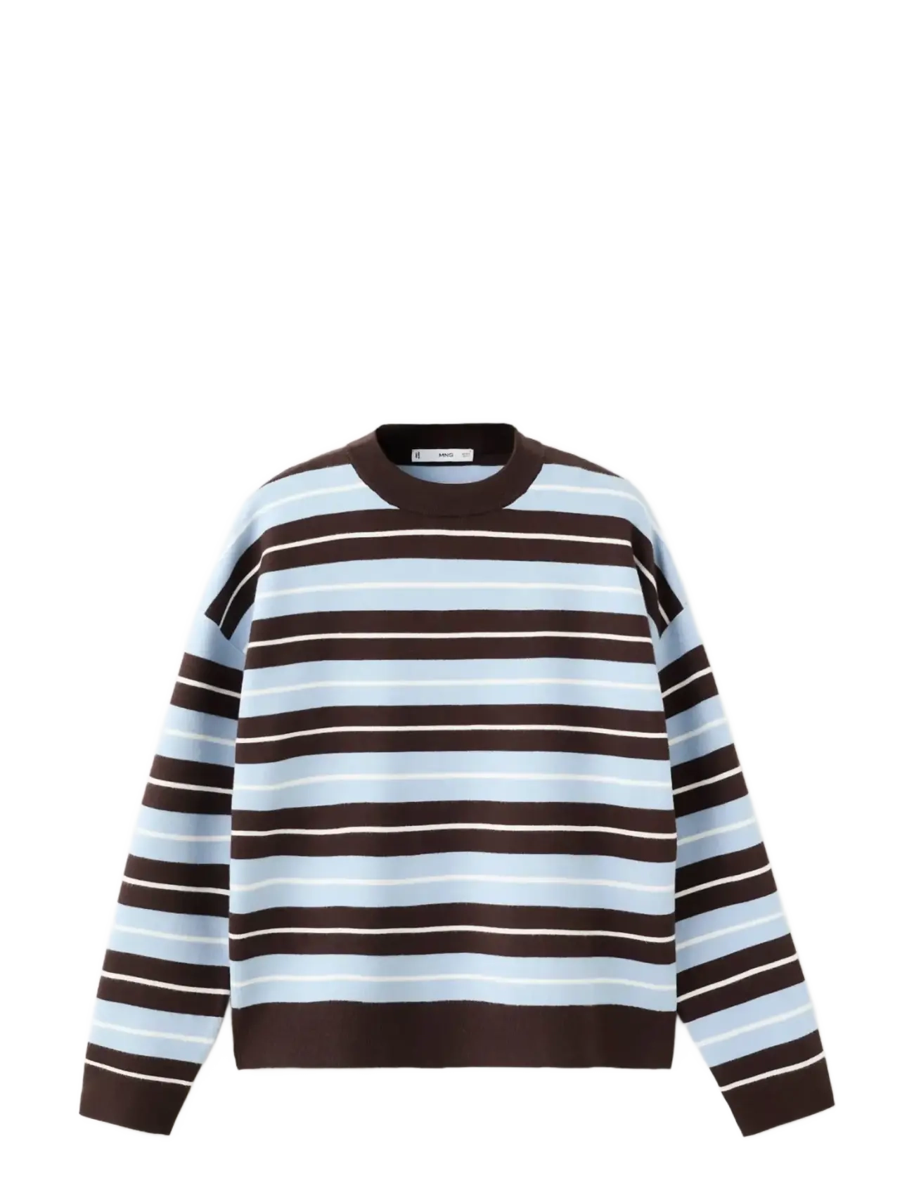 Oversized striped sweater - DARK BROWN