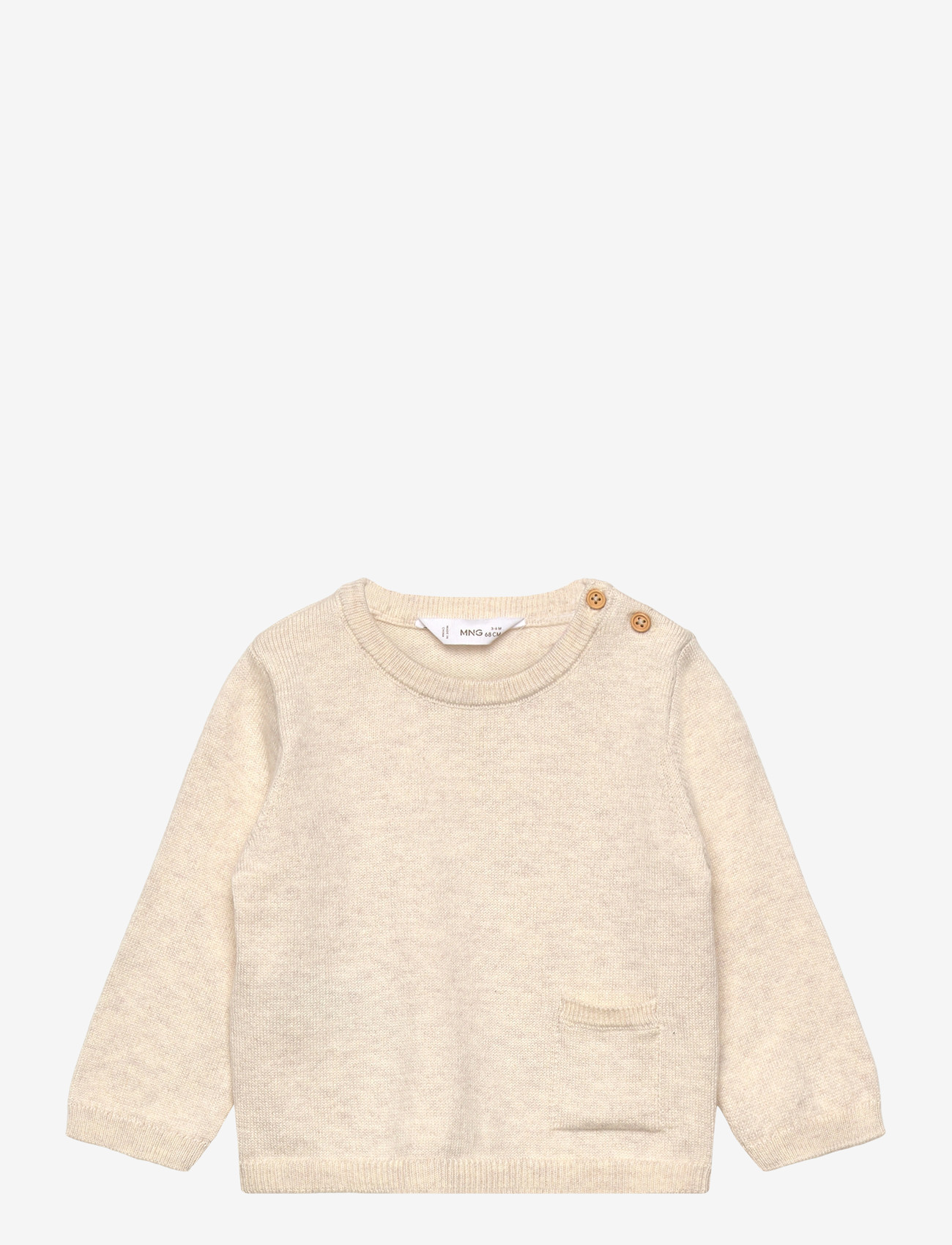 Mango - Knit pocket sweater - trøjer - lt pastel brown - 0