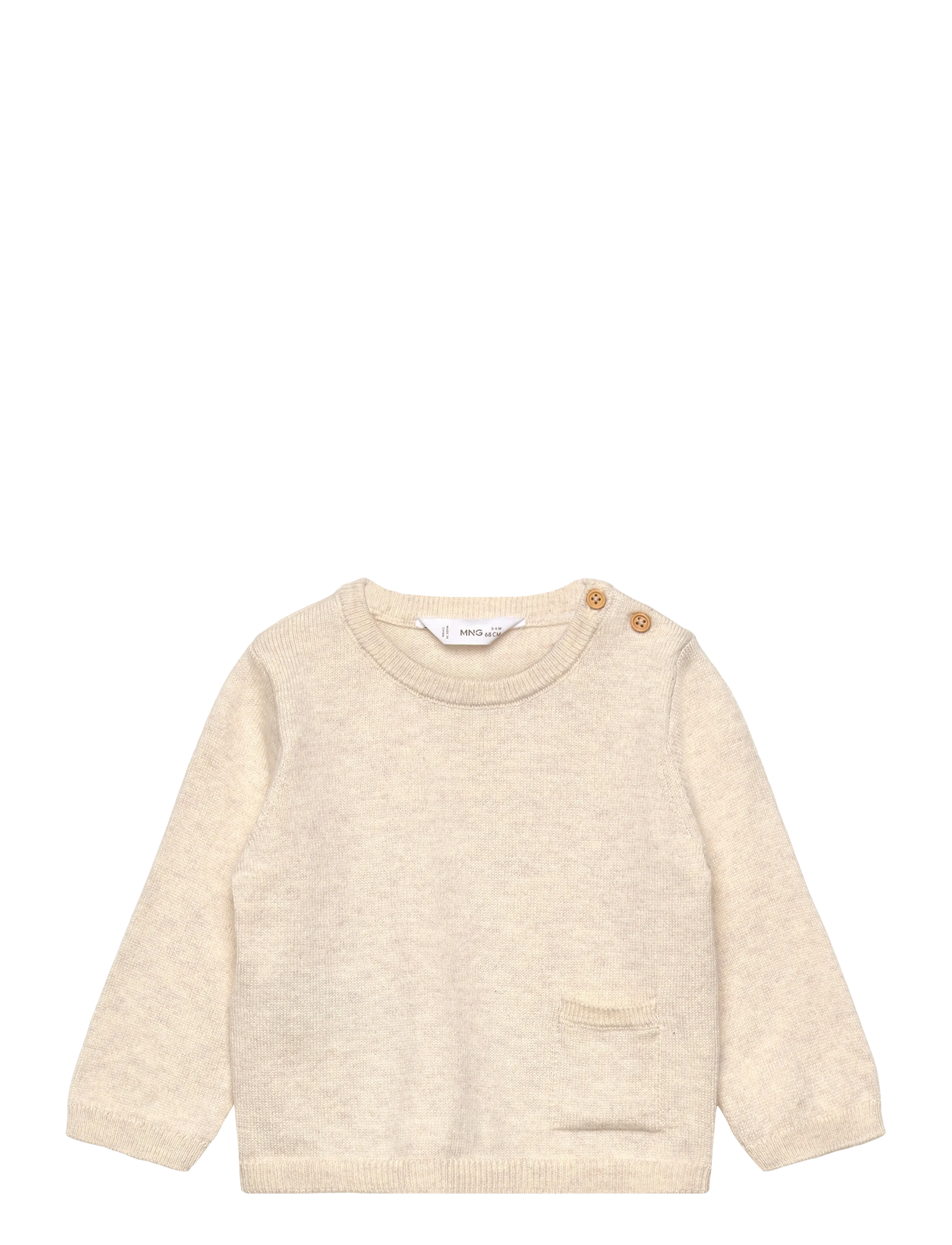 Mango Knit pocket sweater - Kläder - LT PASTEL BROWN / cream