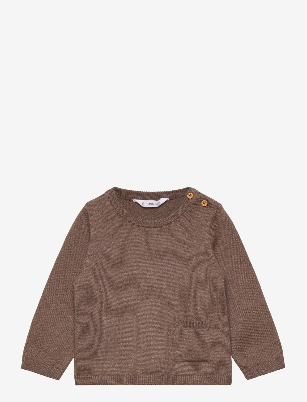 Mango - Knit pocket sweater - trøjer - medium brown - 0