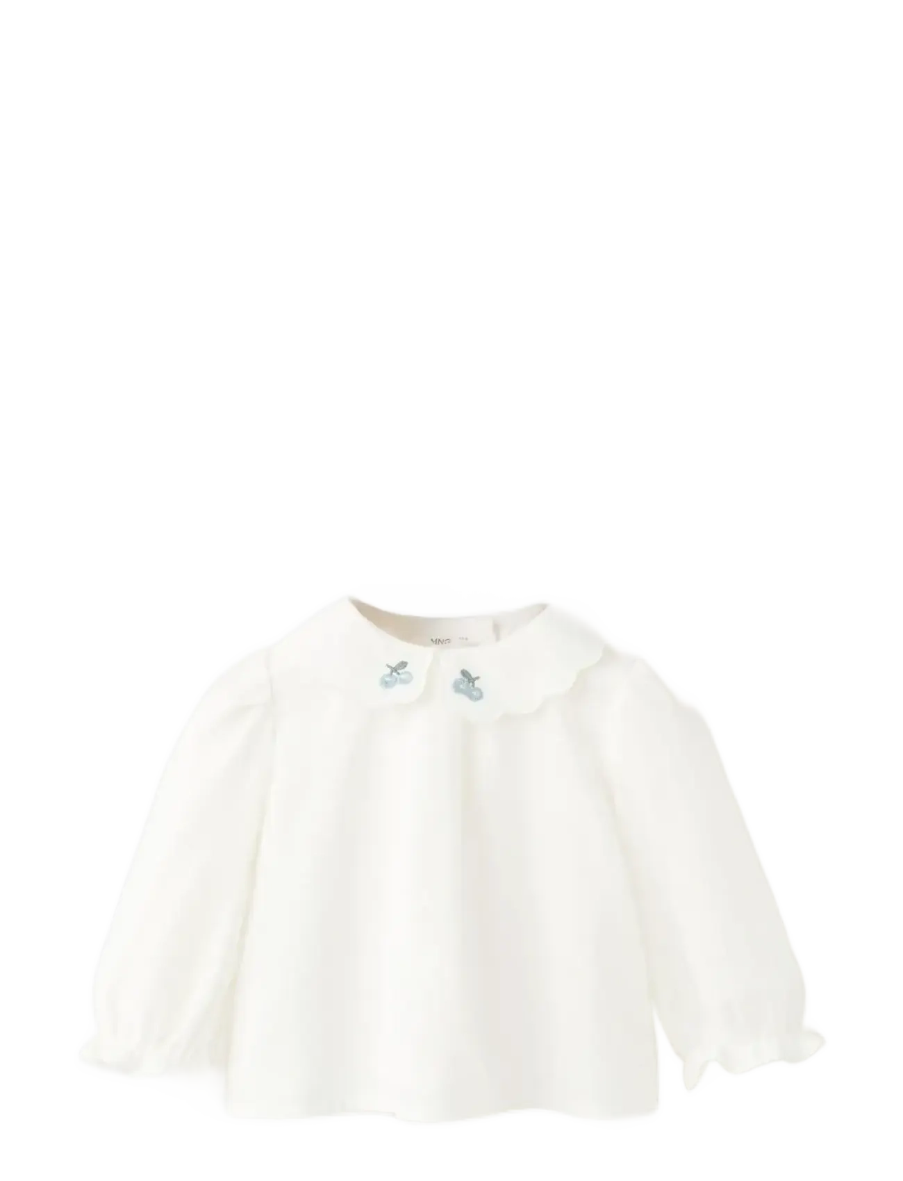 MANGO Bestickt Bluse With Scalloped Details Weiß - 1-3M - Kinder