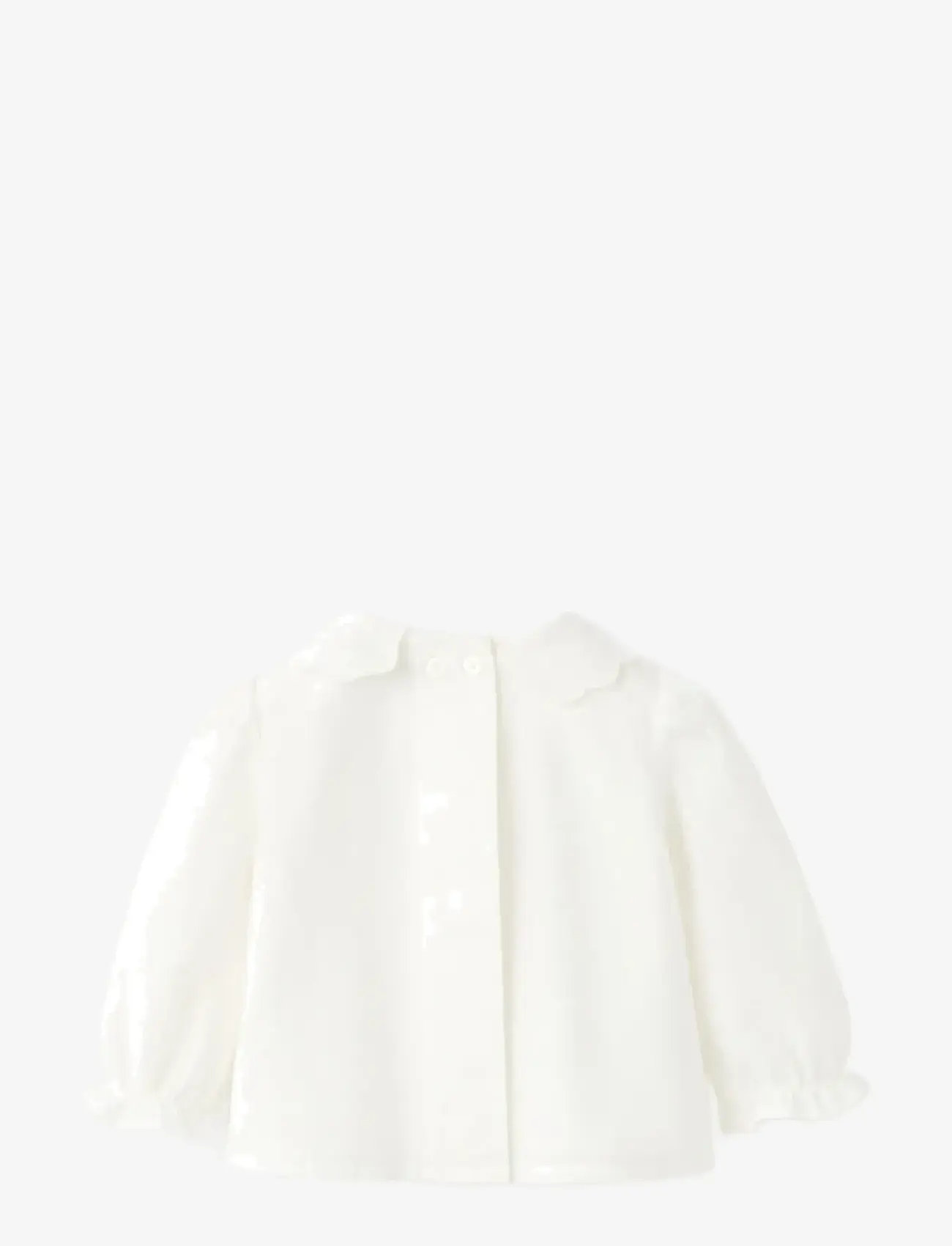 Mango - Embroidered blouse with scalloped details - natural white - 1