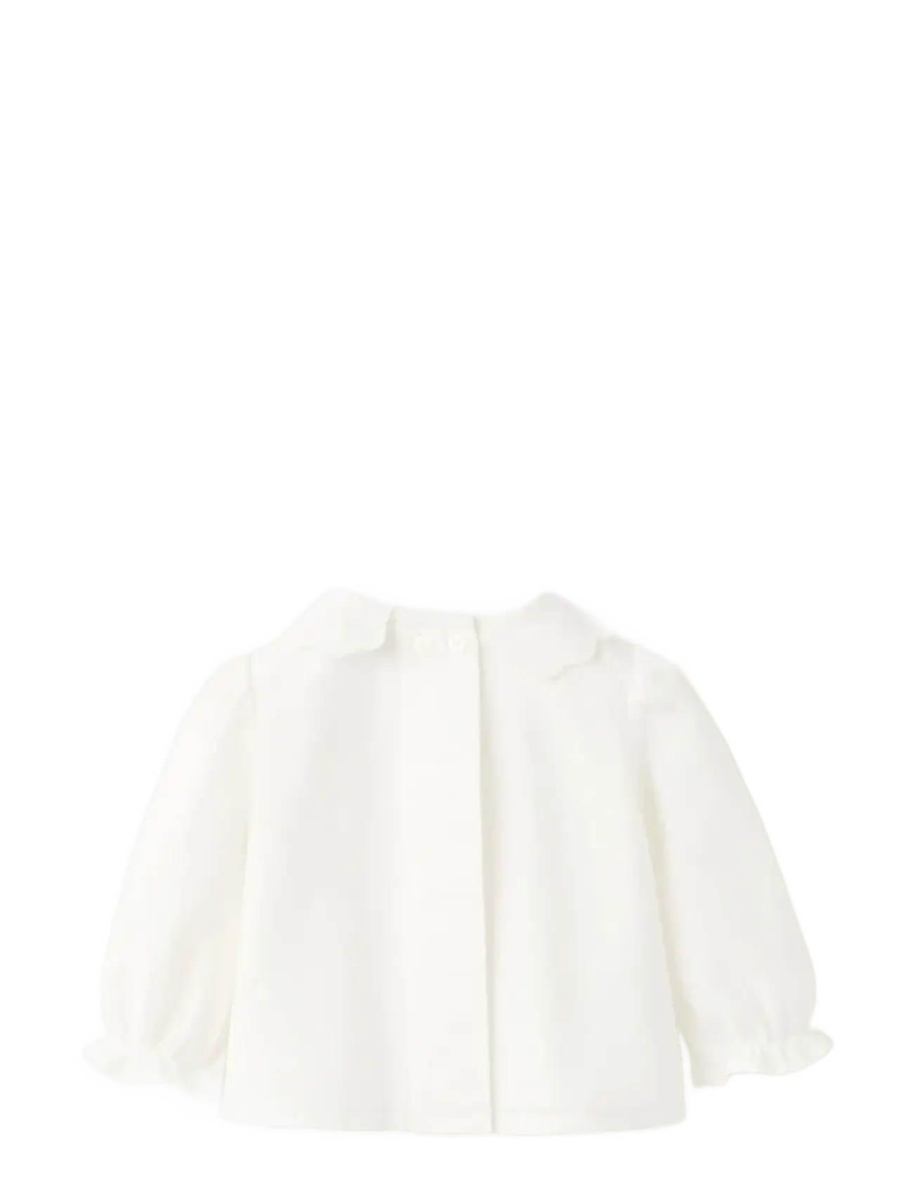 Mango - Embroidered blouse with scalloped details - bluser & tunikaer - natural white - 1