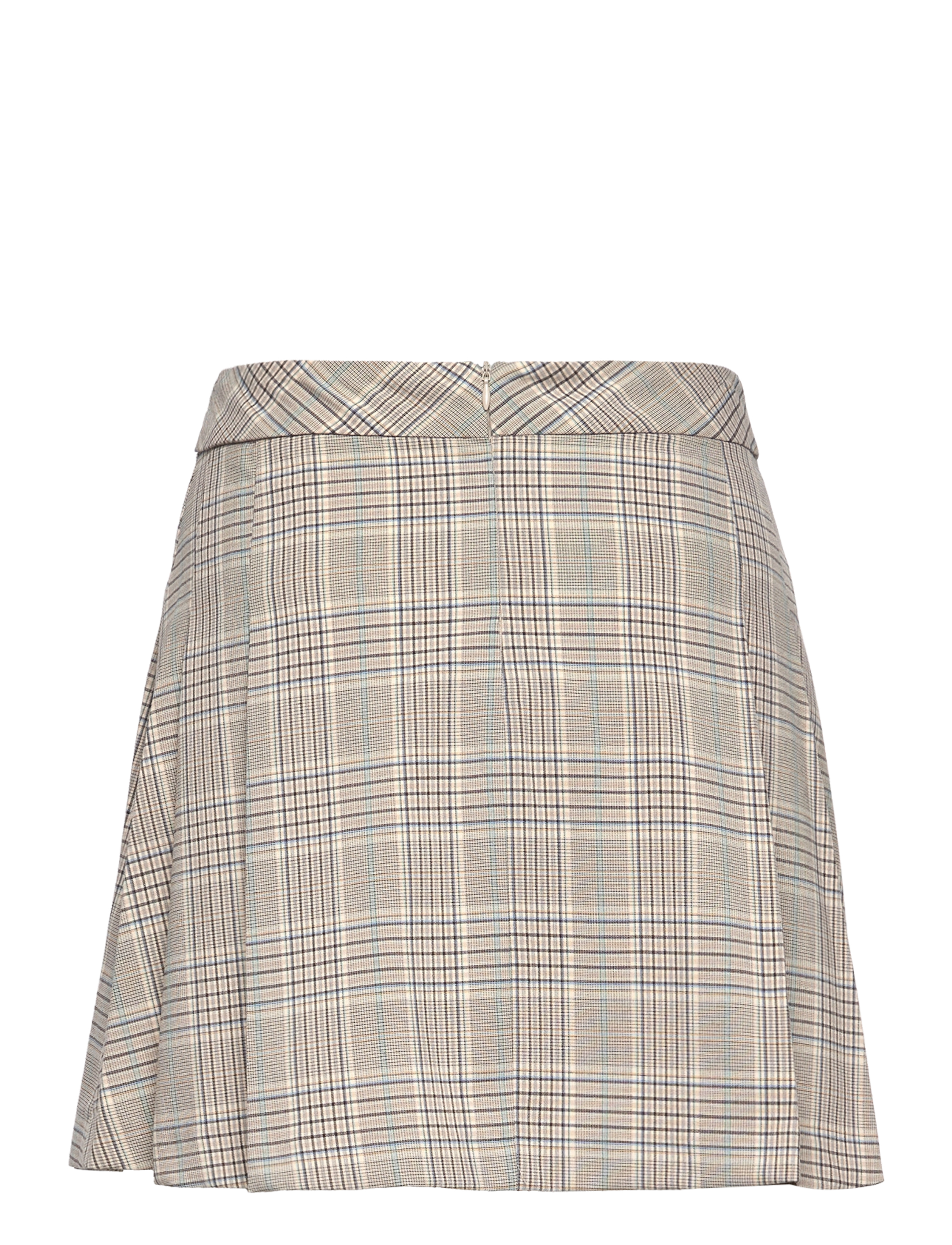 Mango - Pleat-detail check skirt - grey - 2