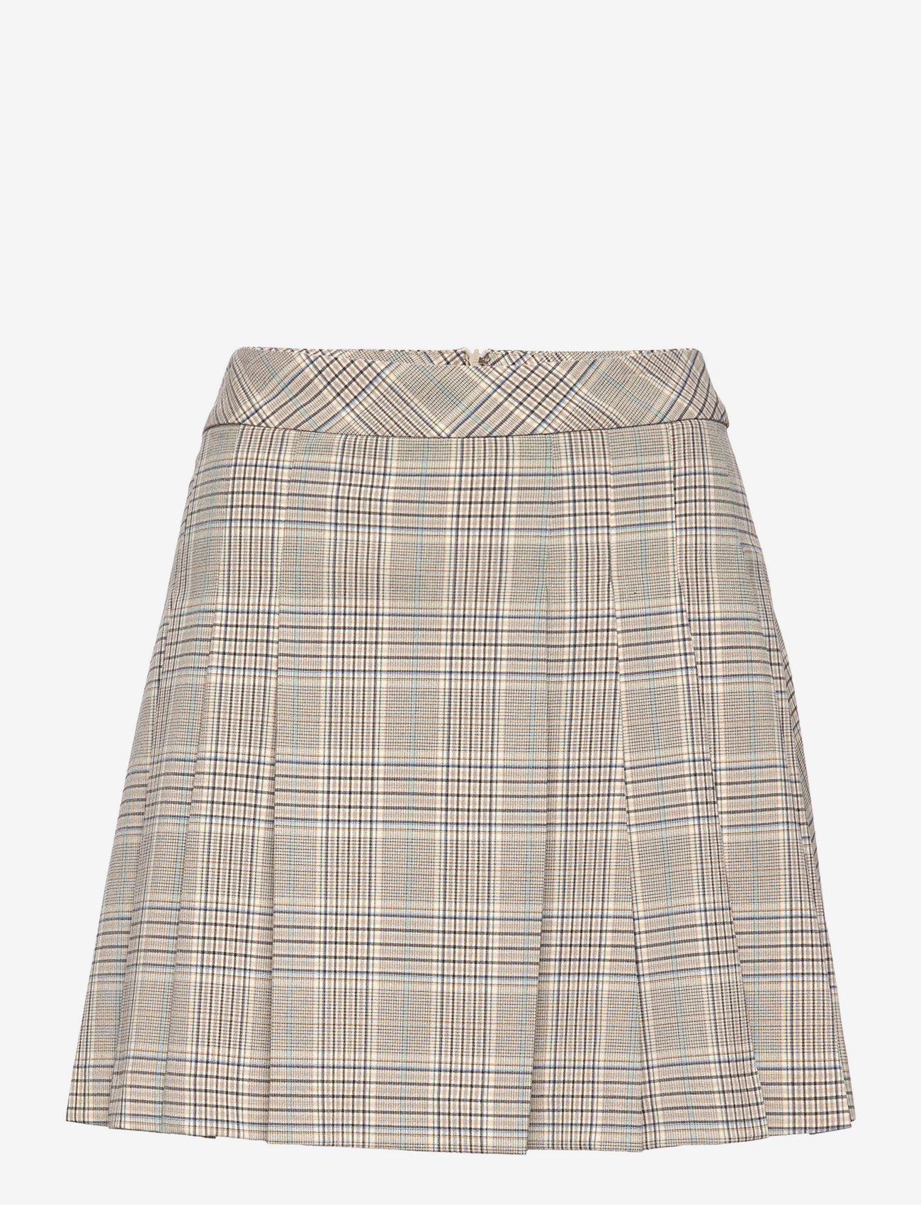 Mango - Pleat-detail check skirt - grey - 1