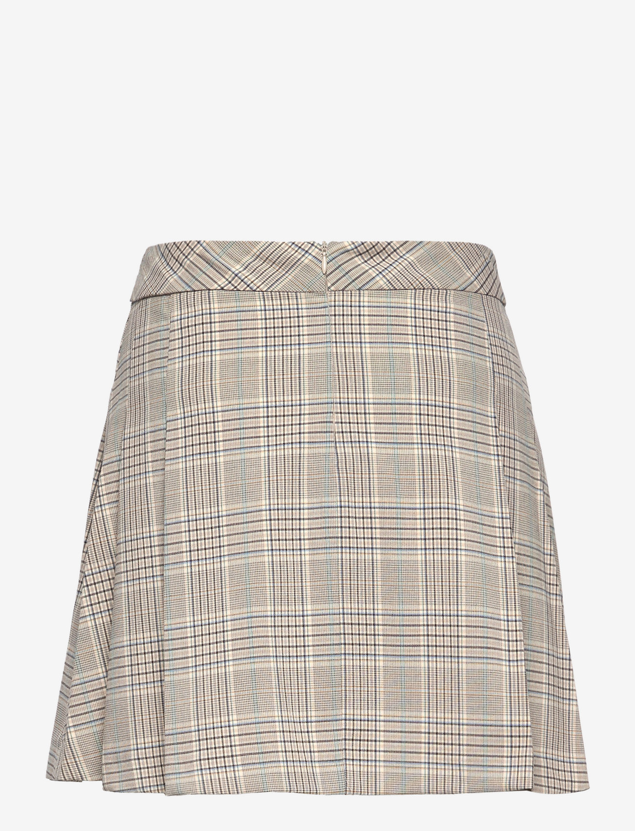 Mango - Pleat-detail check skirt - grey - 3