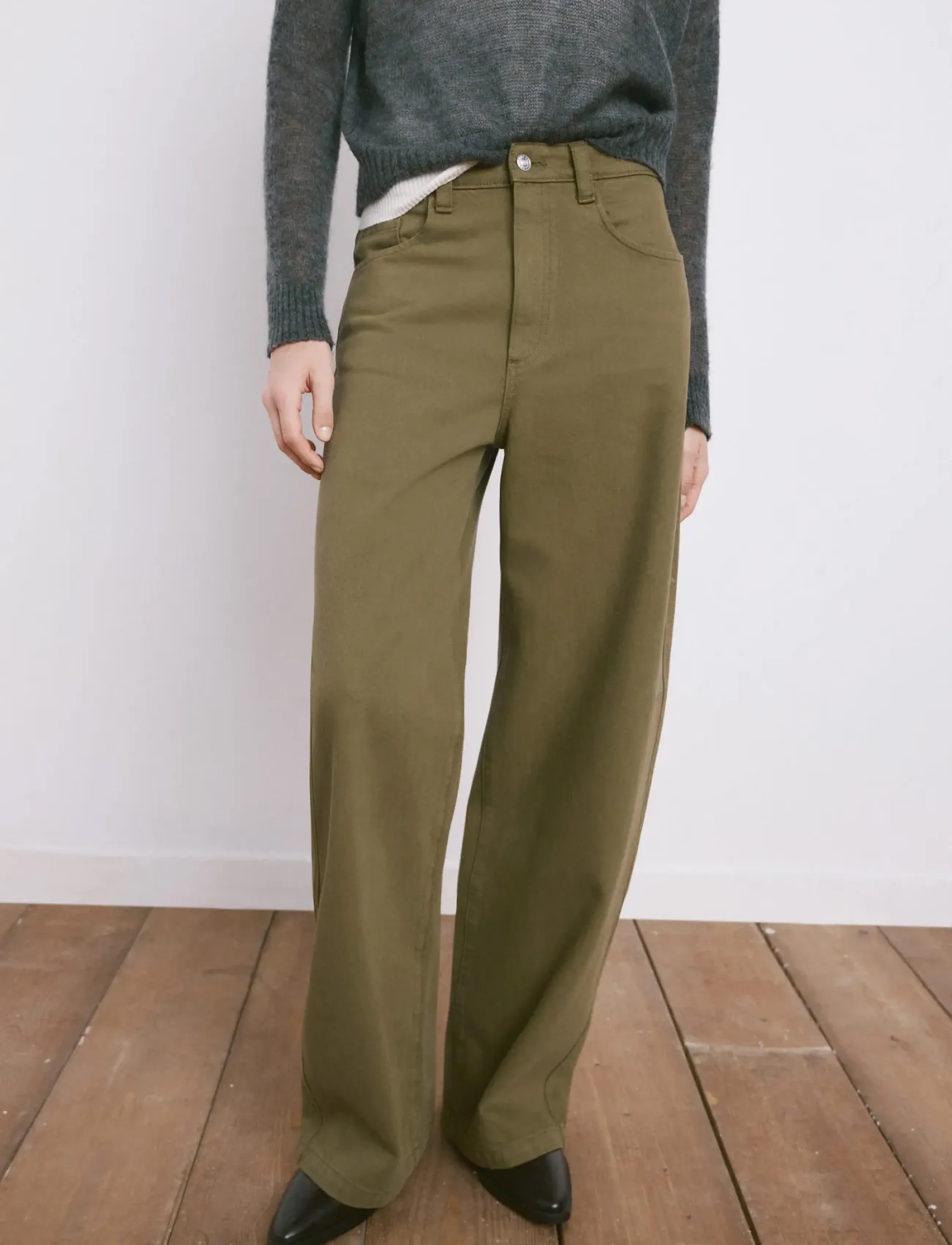 Mango Mid-rise balloon jeans - Brede jeans - BEIGE - KHAKI / khaki/green