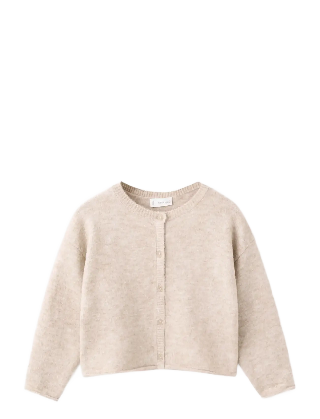 Mango Knitted button cardigan - Kinder 98-134 - MEDIUM BROWN / beige