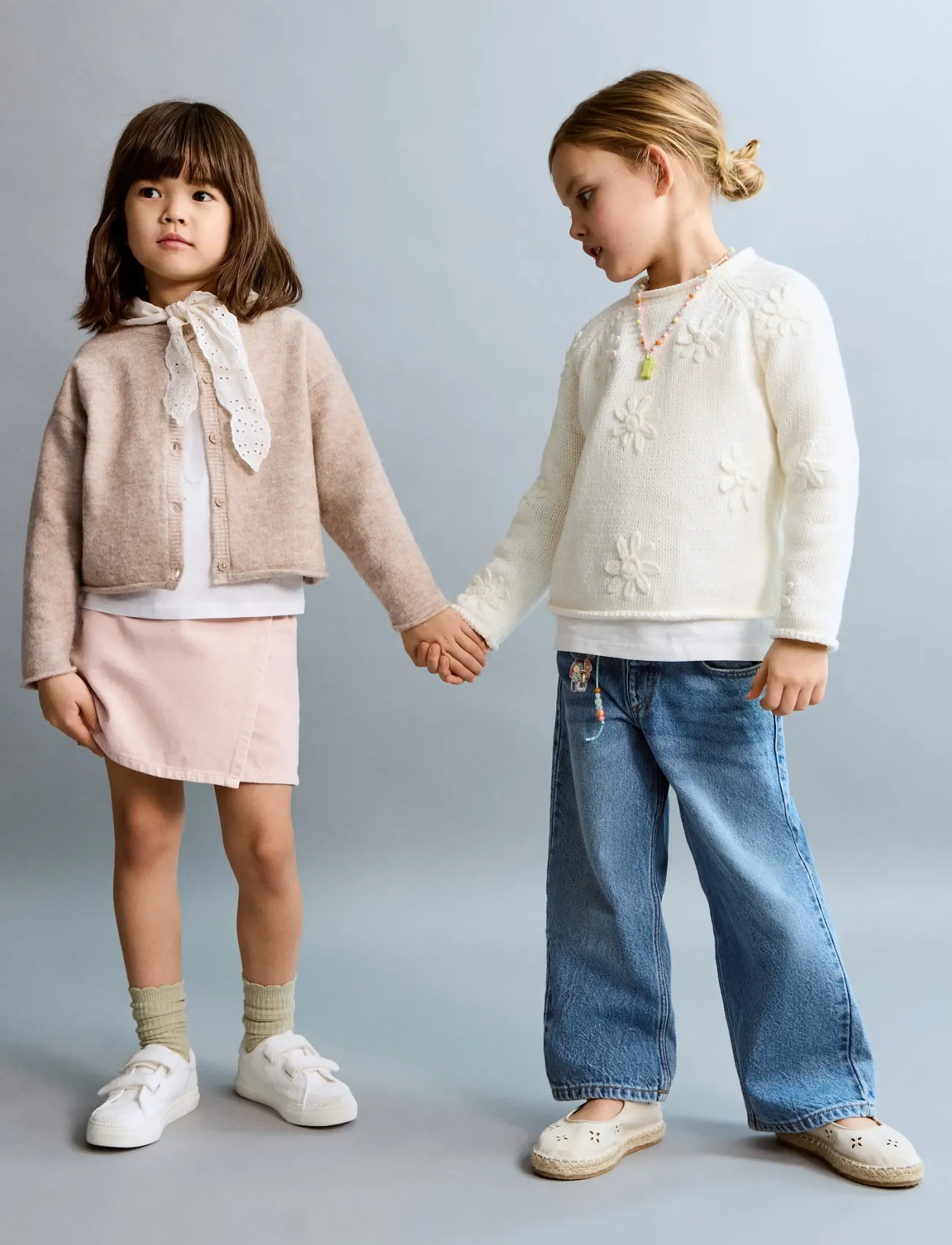 Mango Knitted Button Cardigan, 4-5, Knitwear, Beige - Cardigans, Kinder