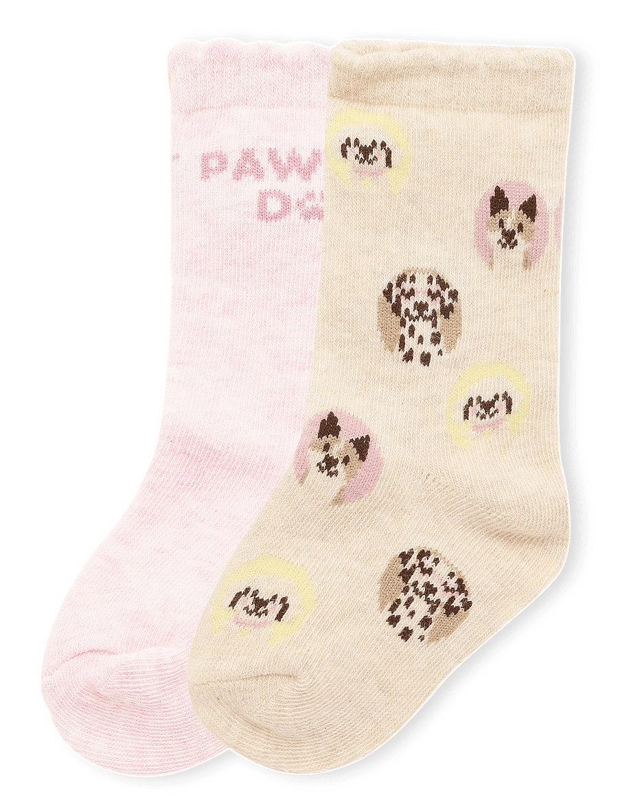 Mango - 2 pack patterned socks - babysokker - light beige - 0