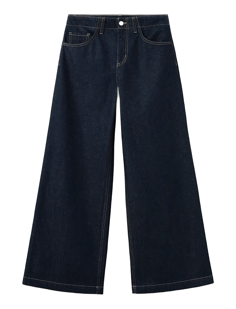 Mango - Wide leg mid-rise jeans - vida jeans - open blue - 1