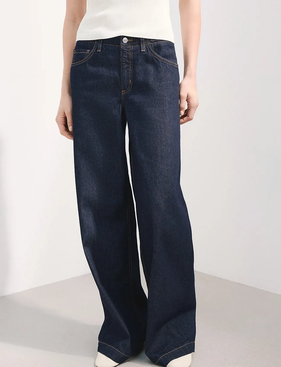 Mango - Wide leg mid-rise jeans - vida jeans - open blue - 0