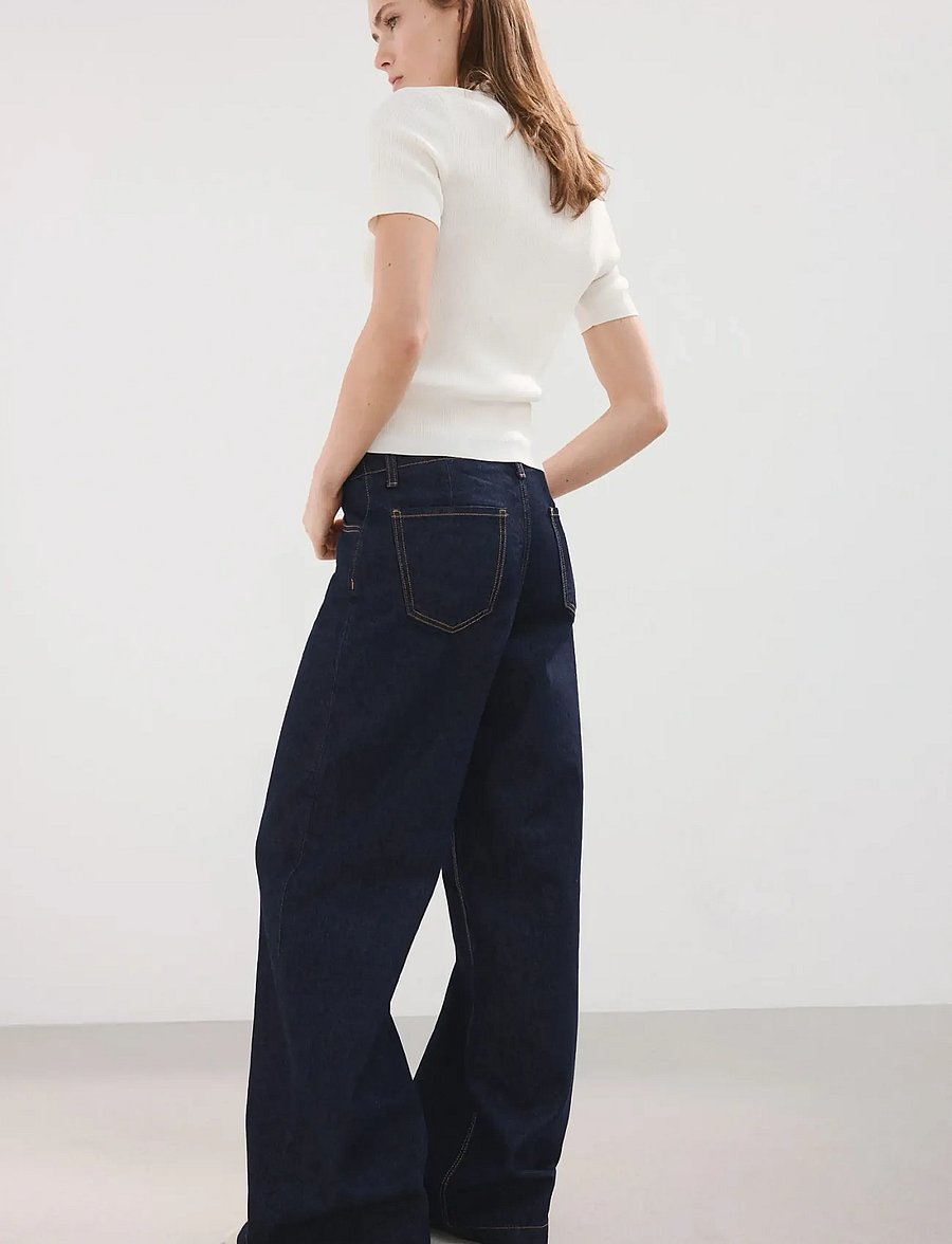 Mango - Wide leg mid-rise jeans - vida jeans - open blue - 2