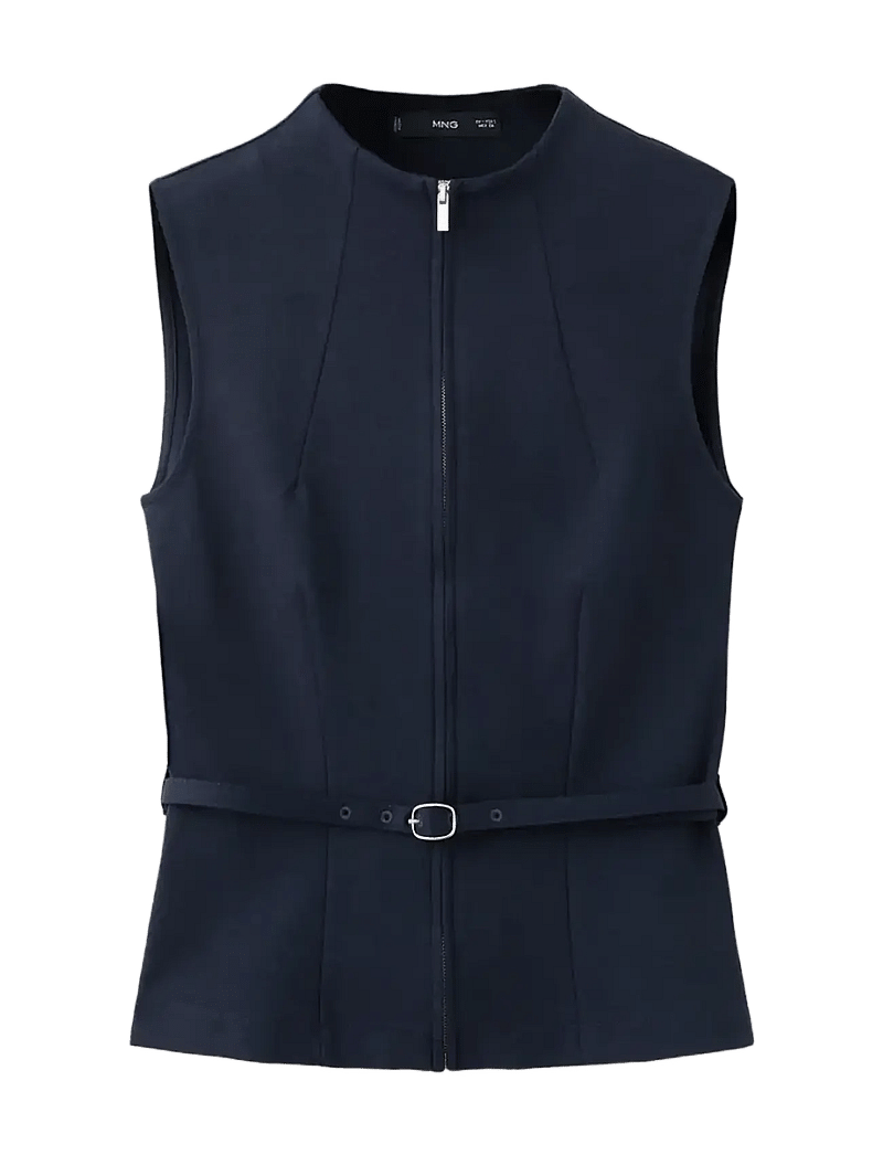 Mango - Zipper fitted waistcoat - Ærmeløse bluser - navy - 1