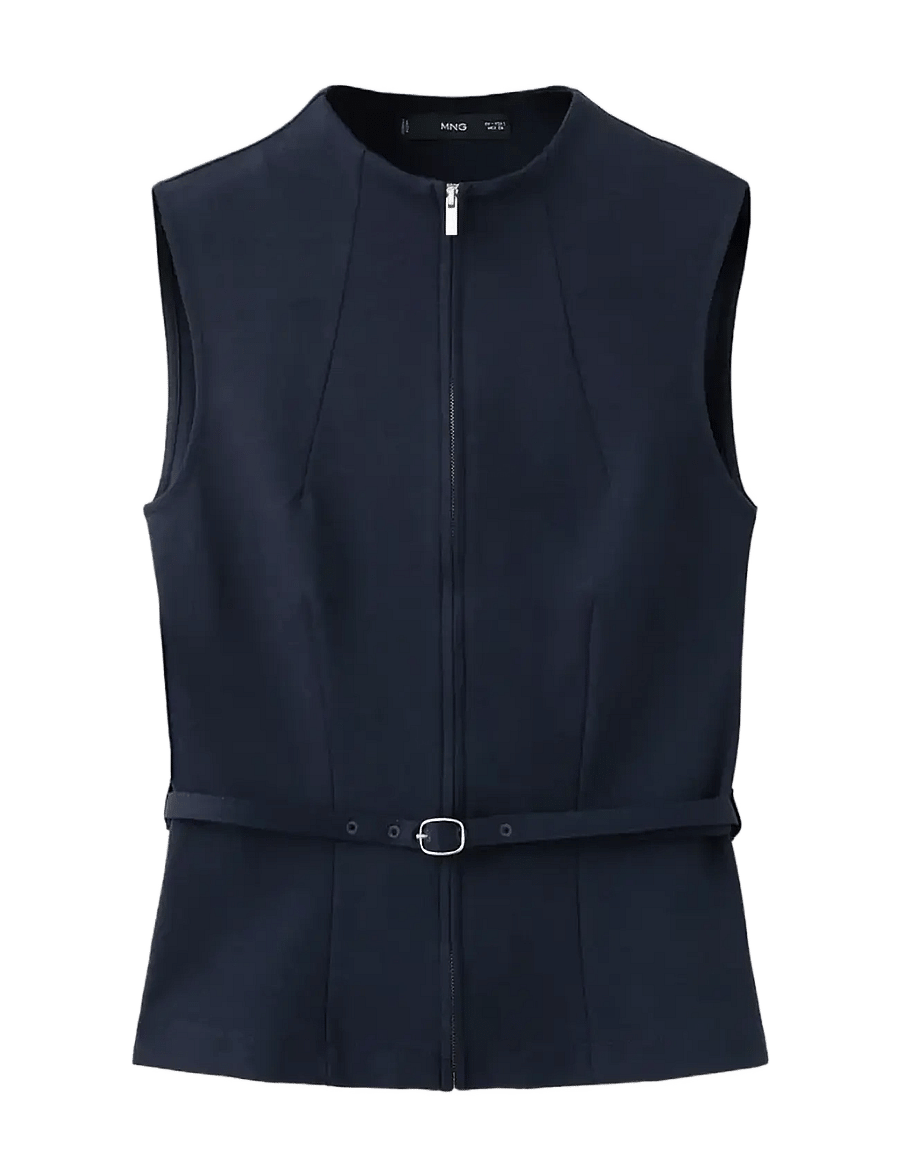 Mango - Zipper fitted waistcoat - Ærmeløse bluser - navy - 1