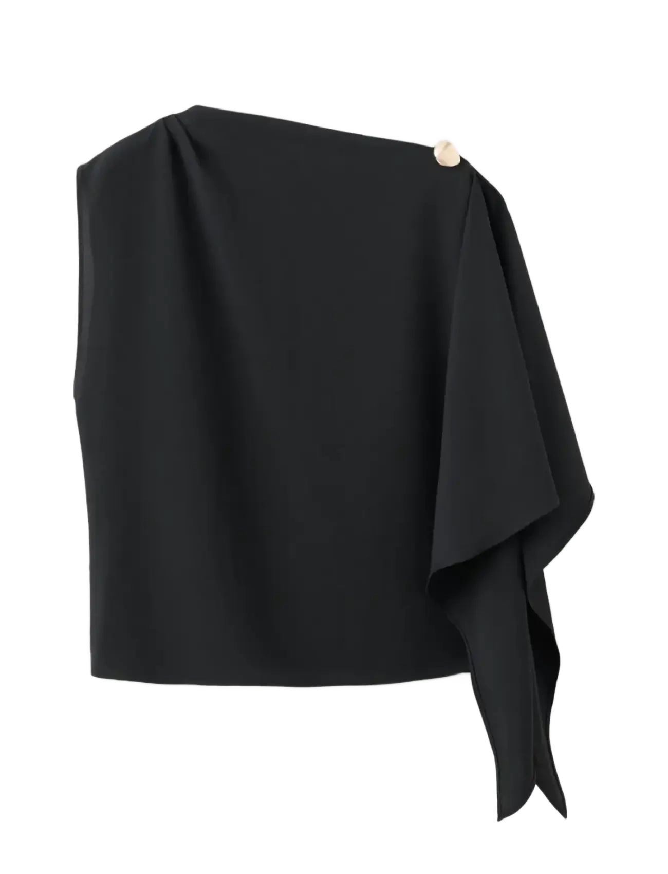 MANGO Bluse With Asymmetrical Neckline Schwarz - S - Damen